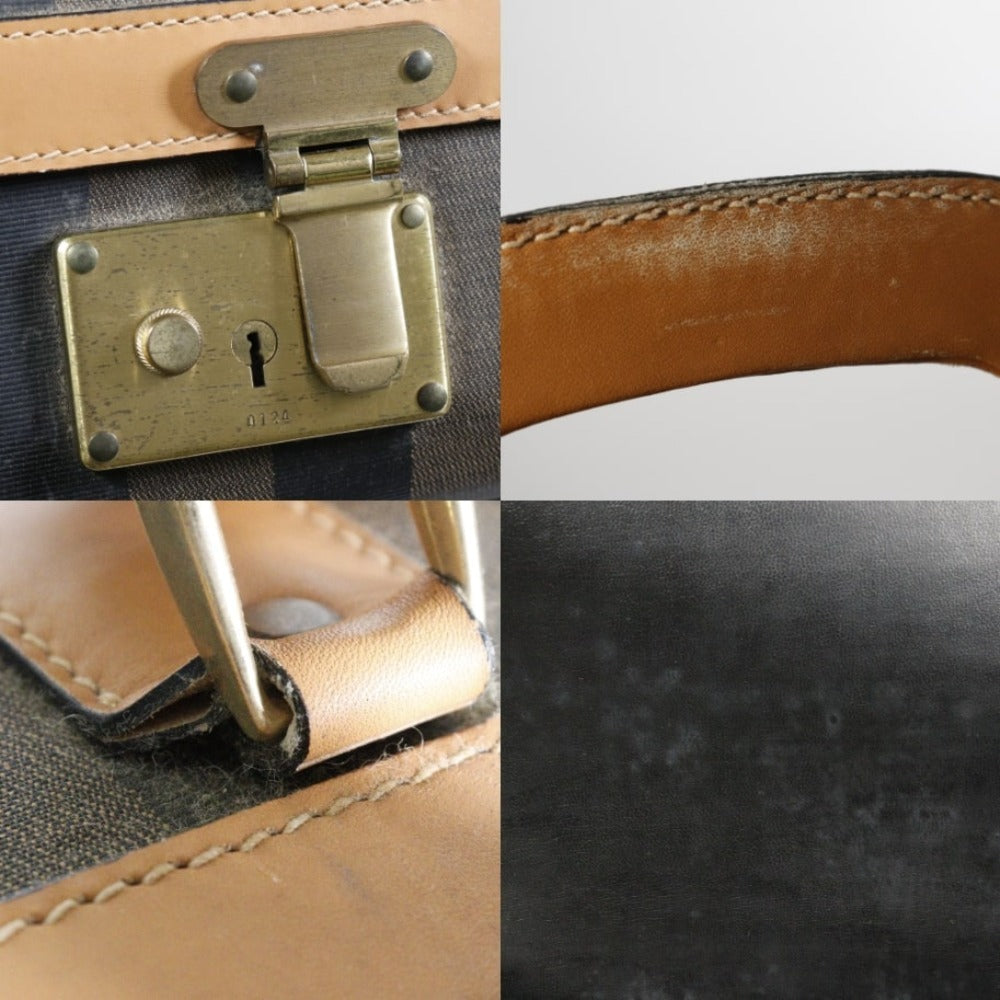 FENDI Carry Bag PVC, Leather Brown unisex(Unisex) Used