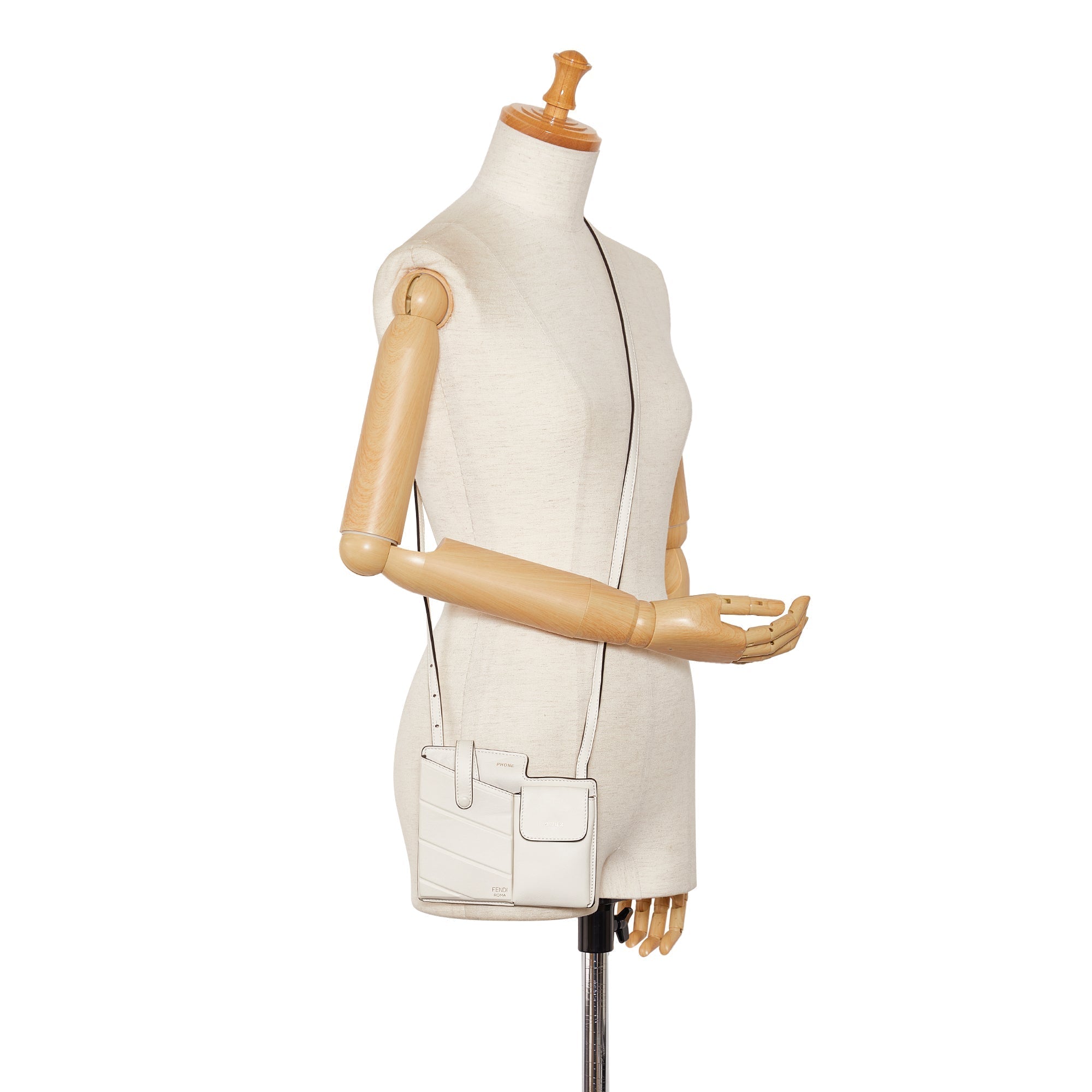 White Fendi Bustine Mini Century Crossbody Bag