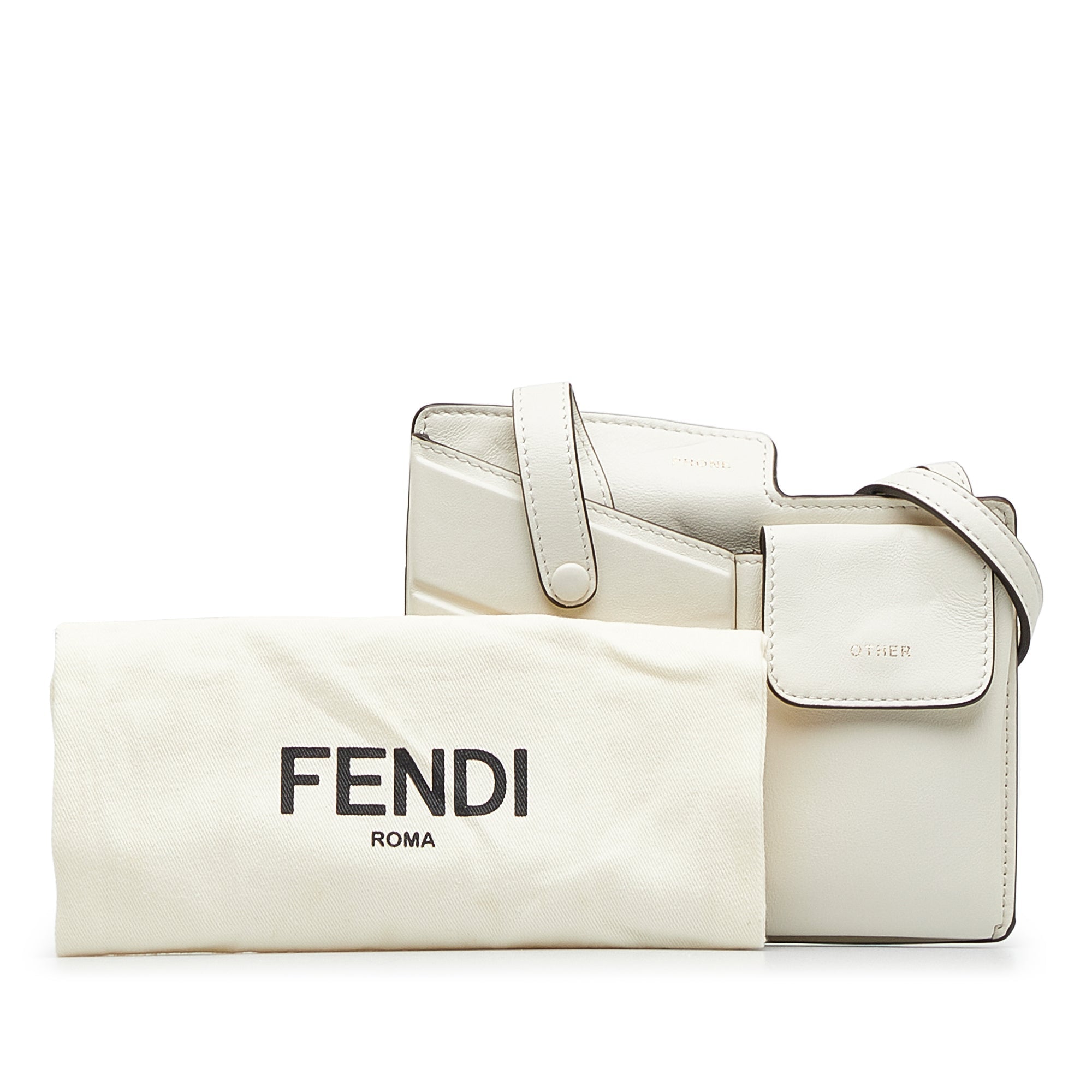 White Fendi Bustine Mini Century Crossbody Bag
