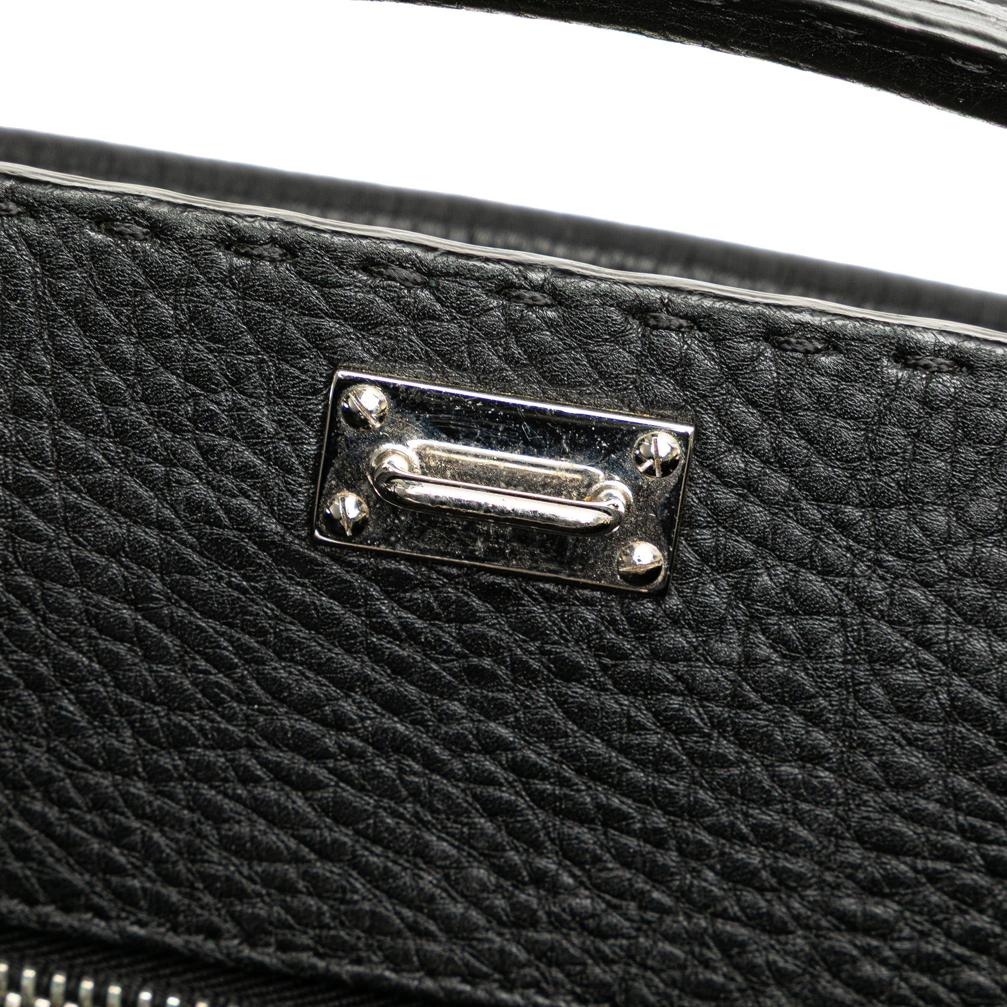 Black Fendi Large Leather Selleria Peekaboo Iconic Fit Bag