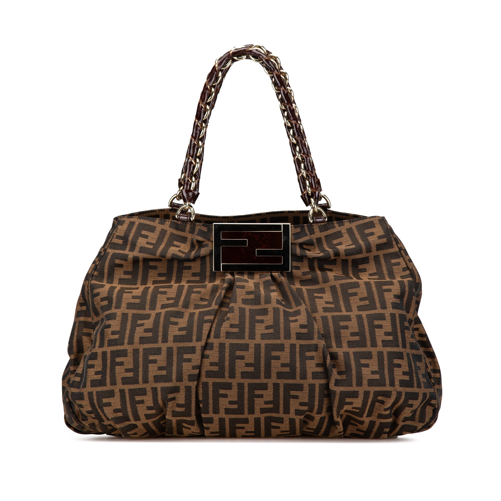 Brown Fendi Zucca Canvas Mia Tote