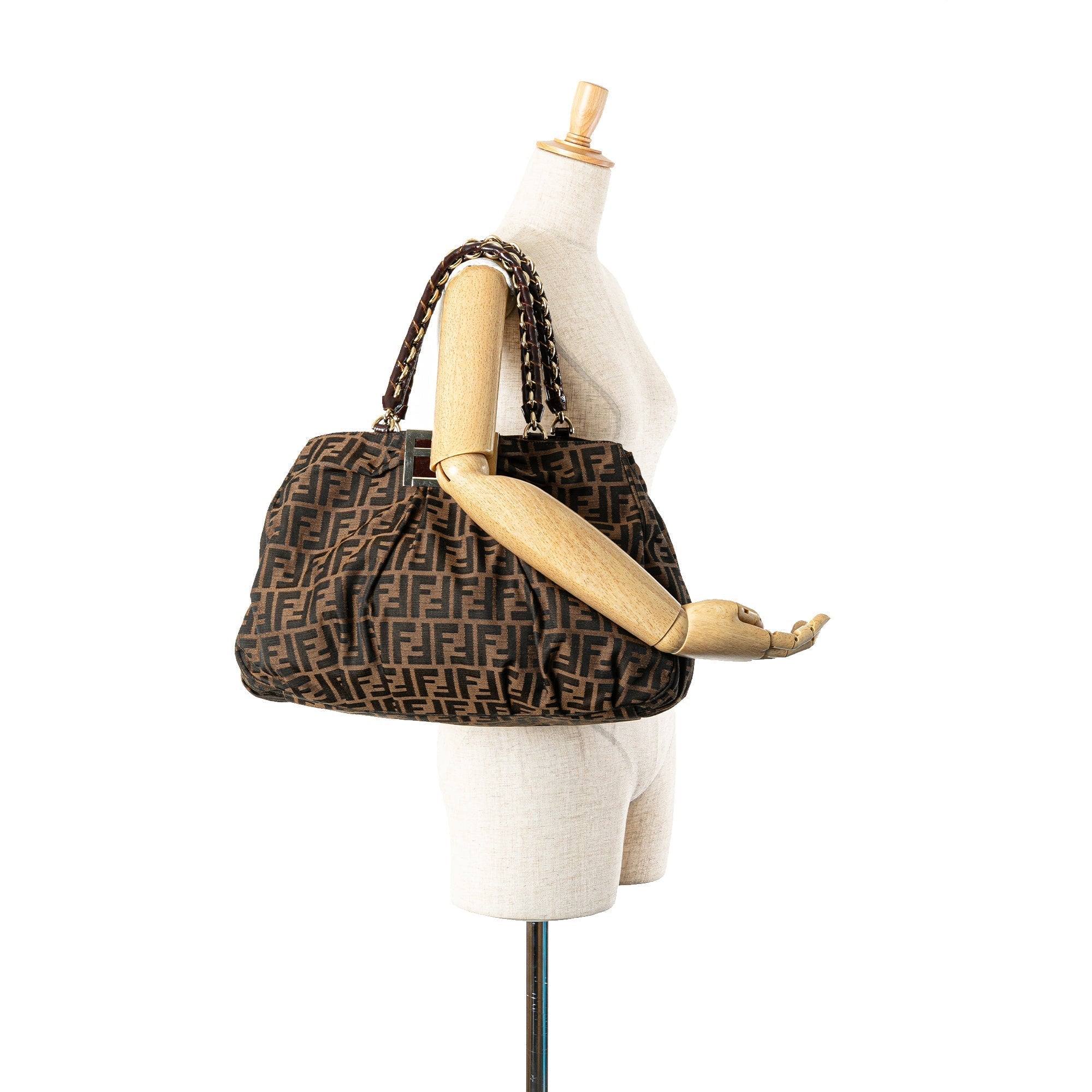 Brown Fendi Zucca Canvas Mia Tote