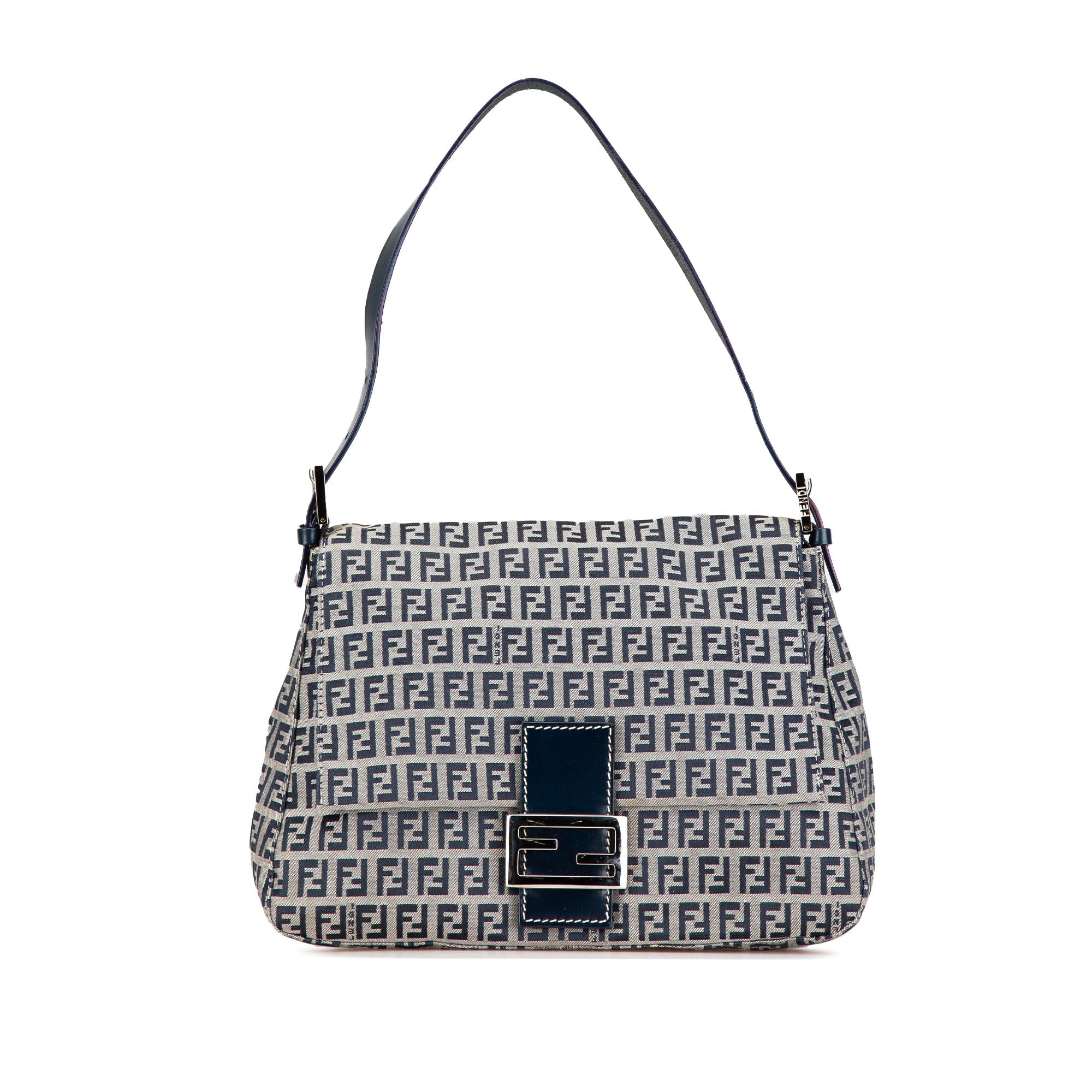 Gray Fendi Zucchino Canvas Mamma Forever Shoulder Bag