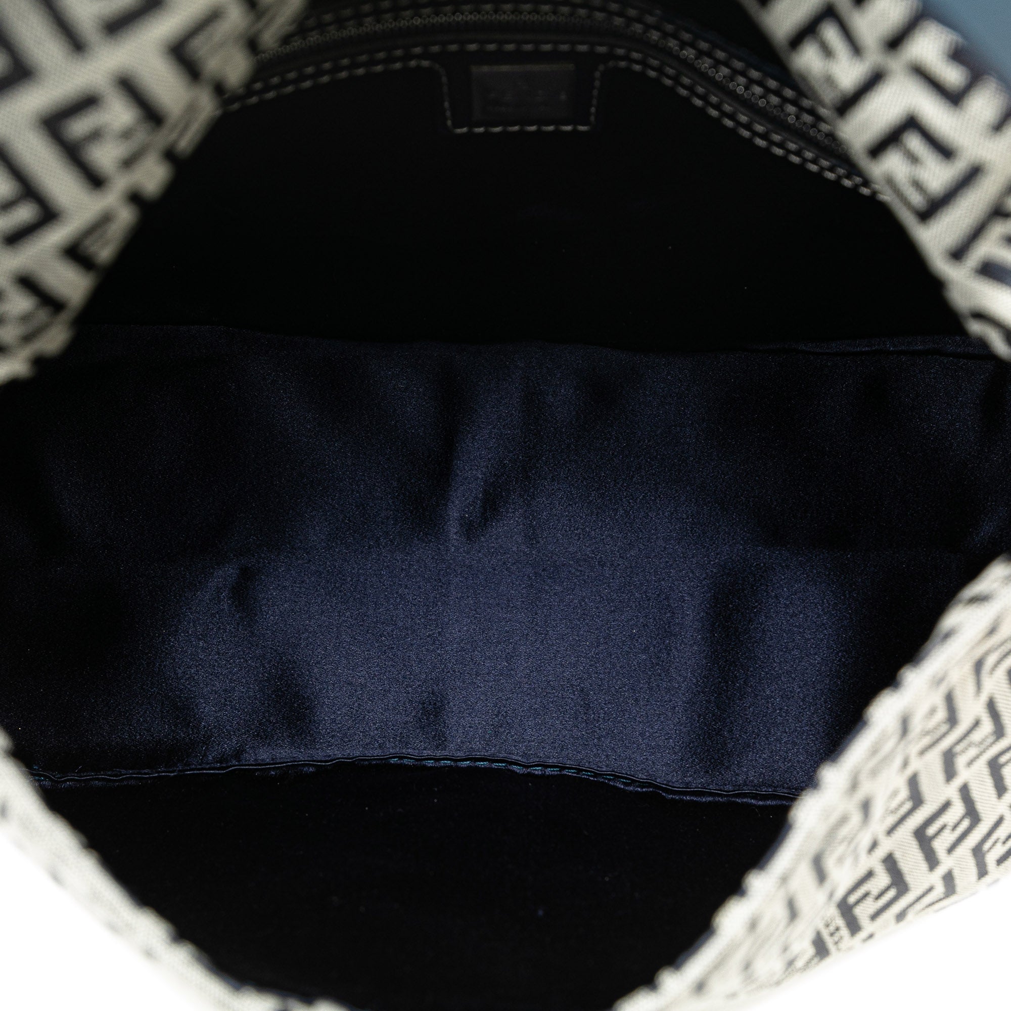 Gray Fendi Zucchino Canvas Mamma Forever Shoulder Bag