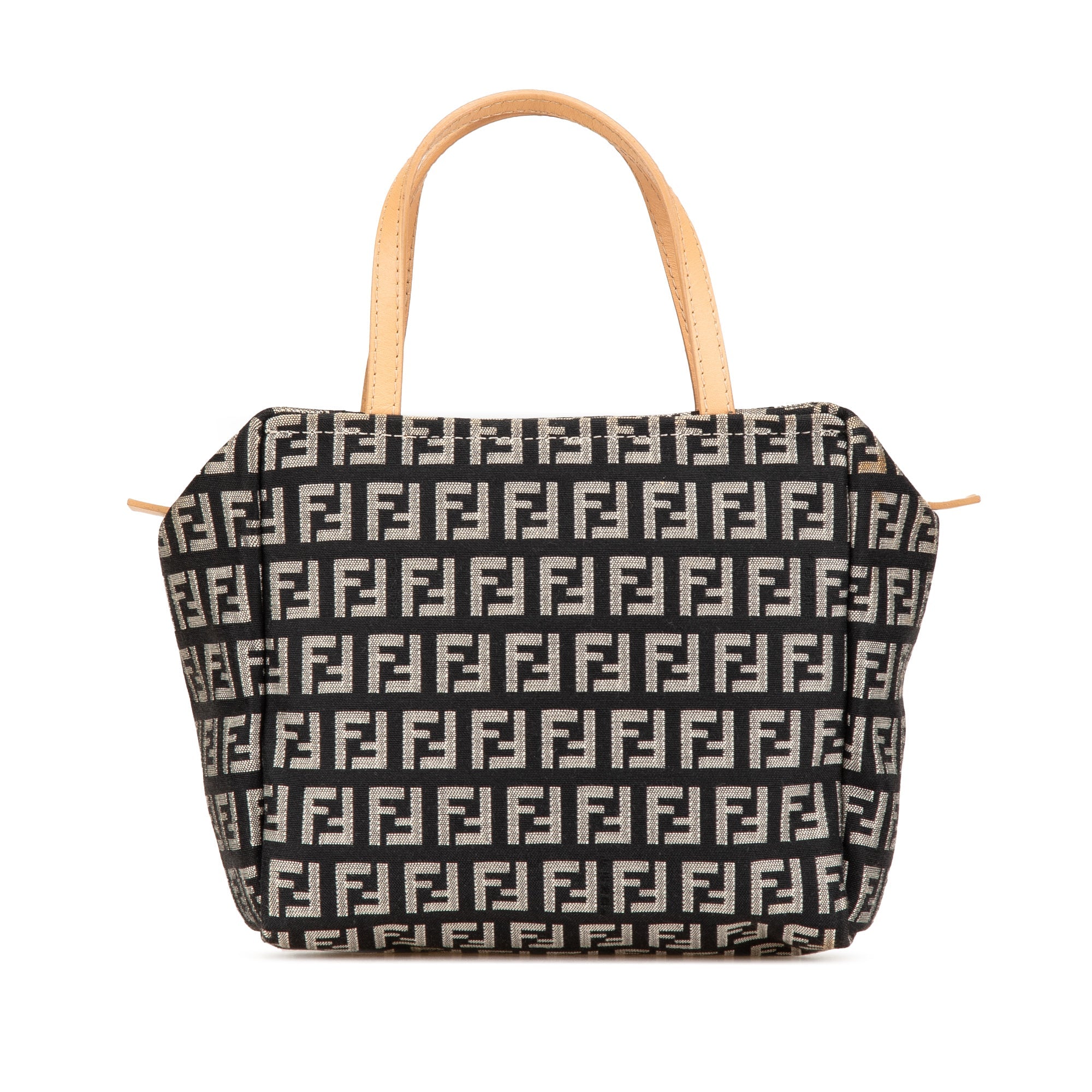 Black Fendi Mini Zucchino Canvas Handbag