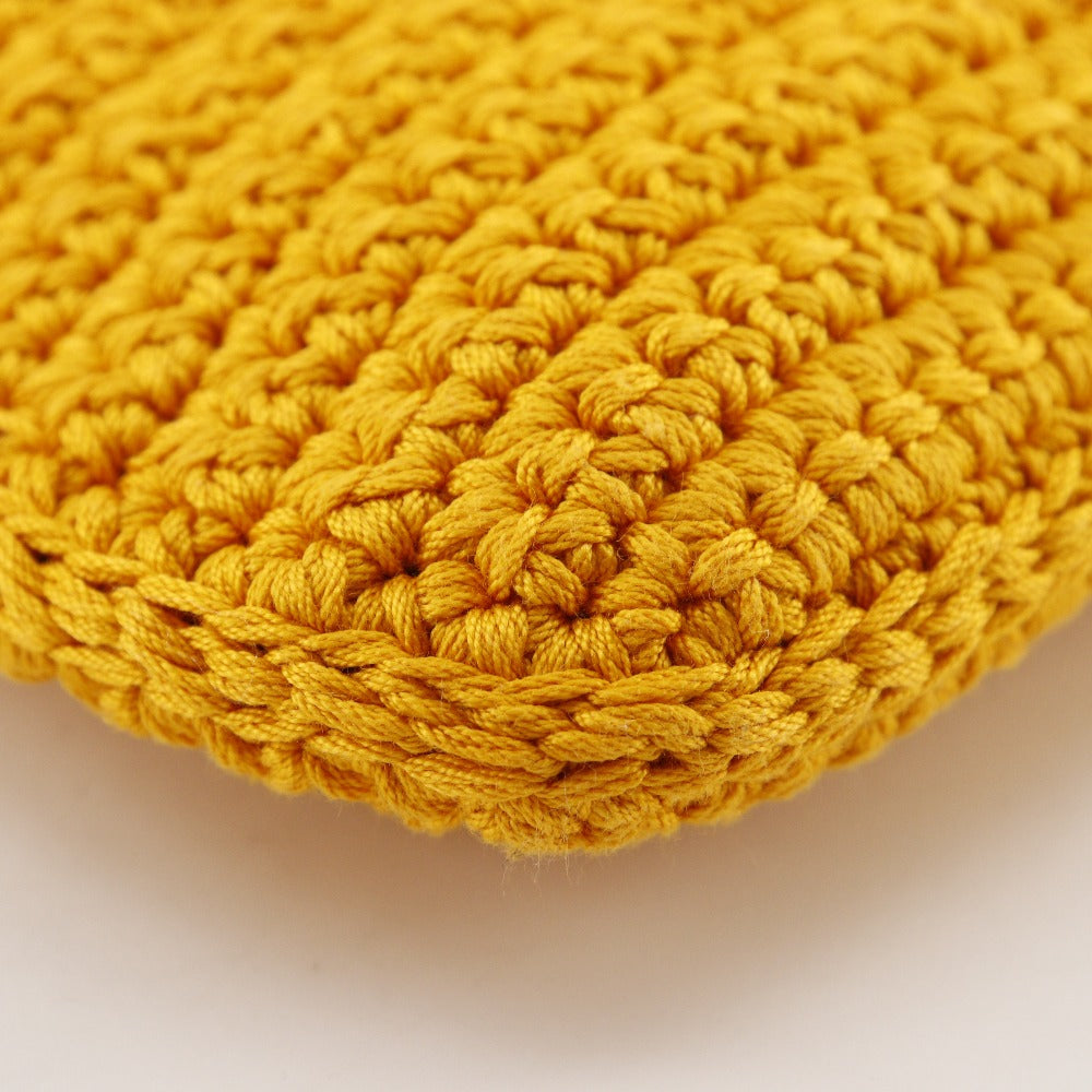 FENDI Shoulder Bag 7AR966 cotton yellow 2-way clutch Baguette Smartphone Bag Women Used