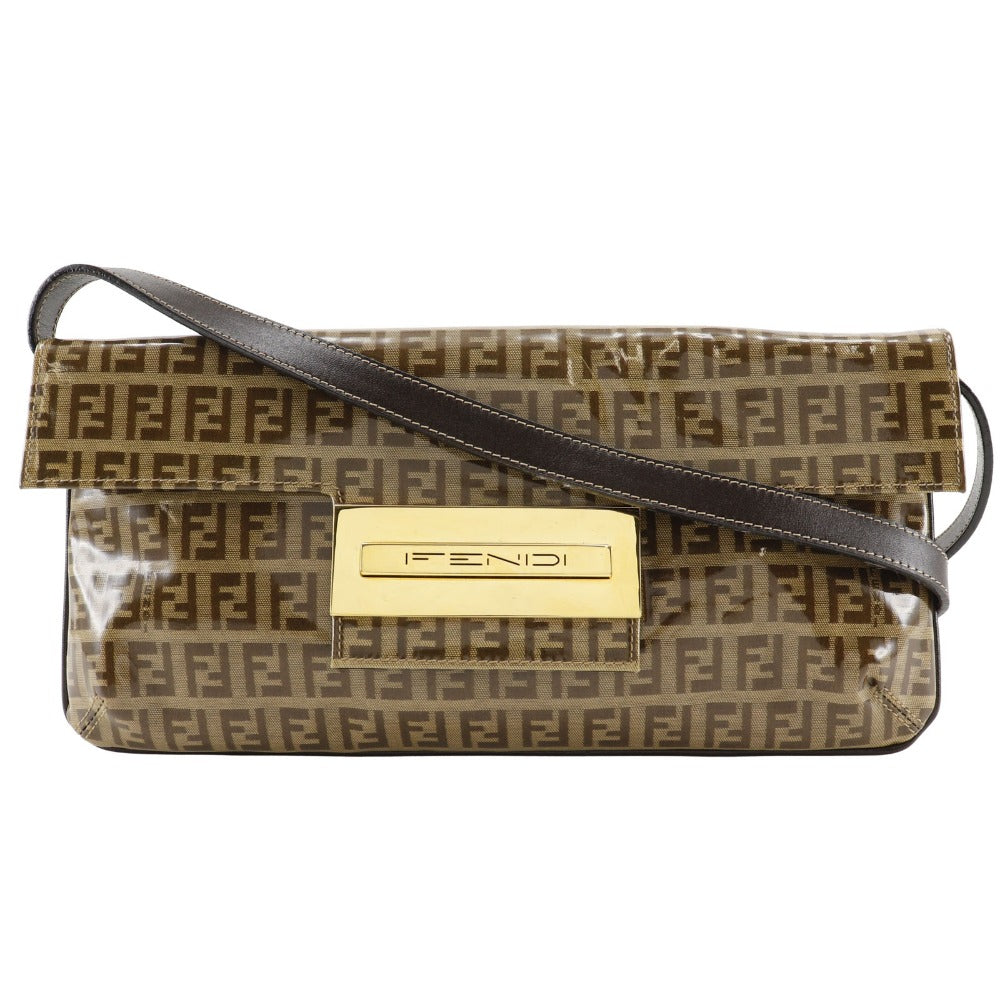 FENDI Shoulder Bag Plastics Brown 2-way clutch Zucchino Mamma Bucket Women Used