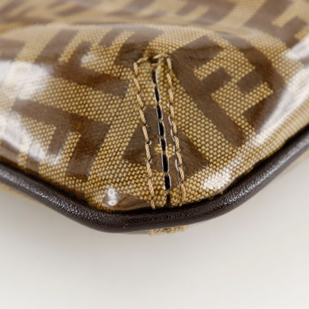 FENDI Shoulder Bag Plastics Brown 2-way clutch Zucchino Mamma Bucket Women Used
