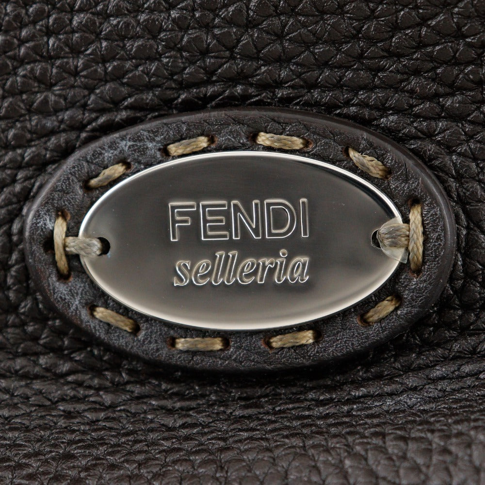FENDI Tote Bag 7VA282 leather Brown Celeria