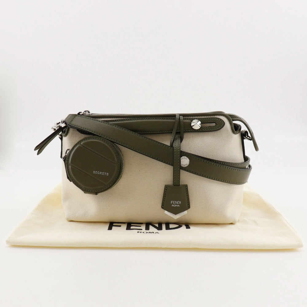 FENDI Shoulder Bag 8BL124 Canvas, Leather Beige / khaki 2WAY handbag By the way medium Women Used