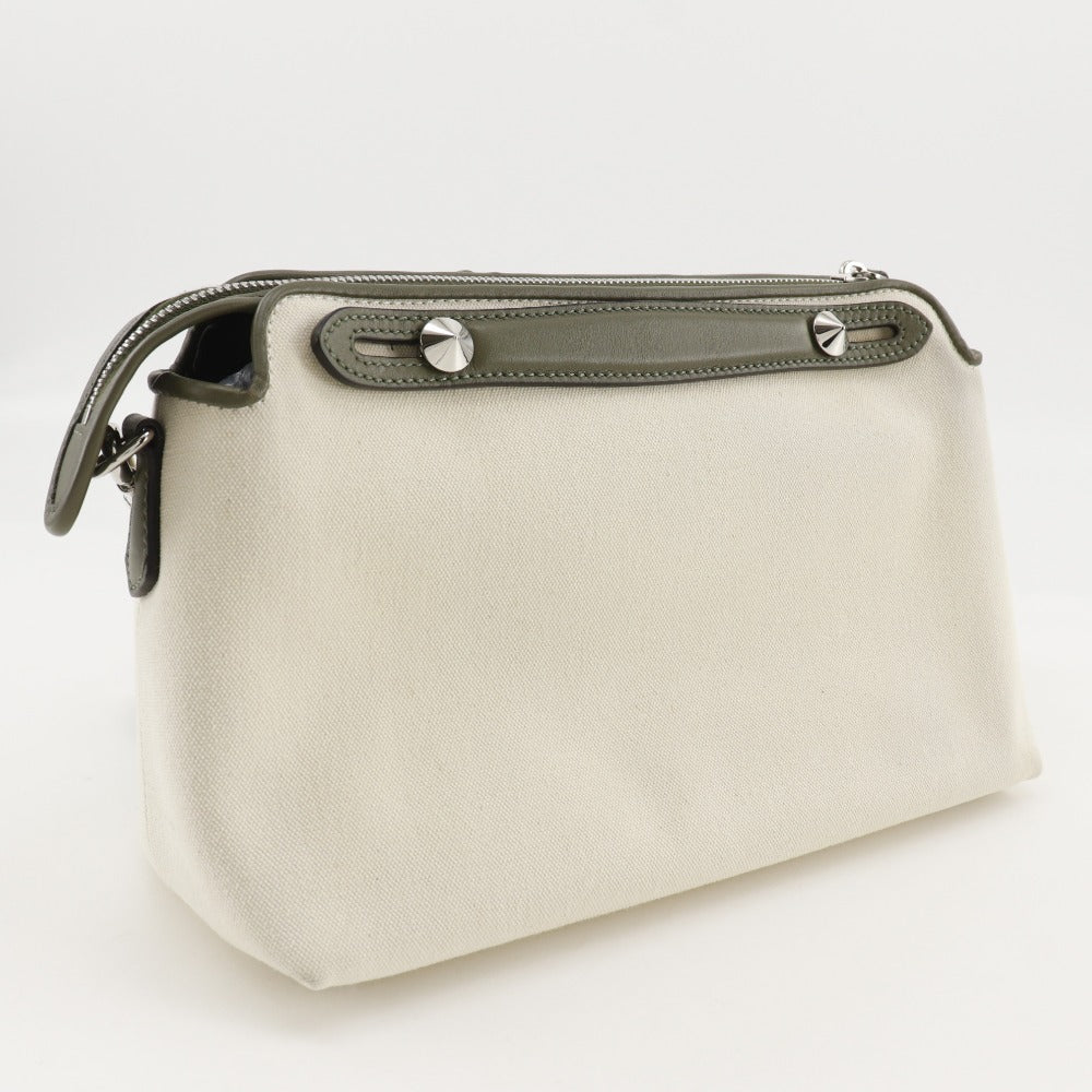 FENDI Shoulder Bag 8BL124 Canvas, Leather Beige / khaki 2WAY handbag By the way medium Women Used