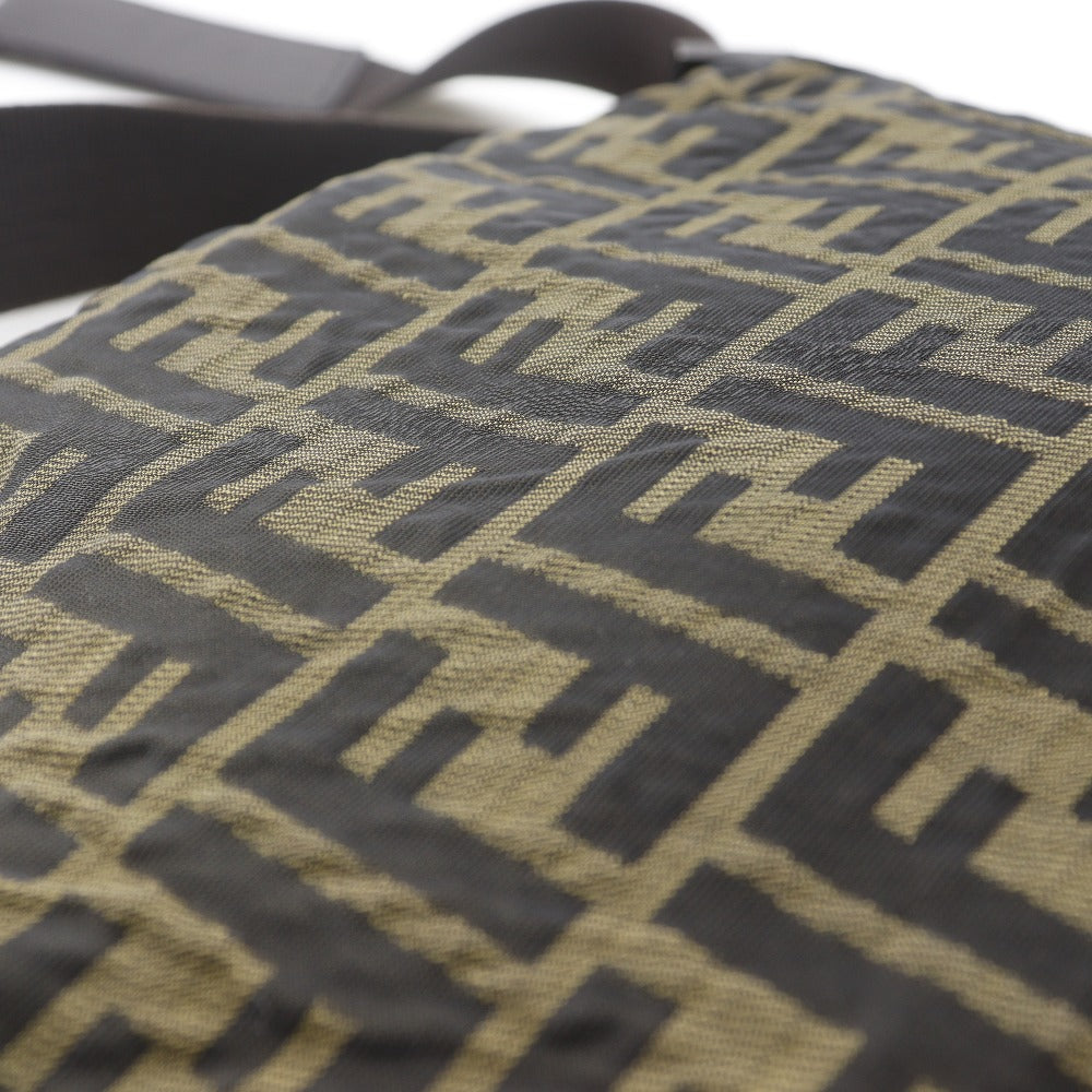 FENDI Shoulder Bag Nylon canvas Brown one belt Zucca Women Used
