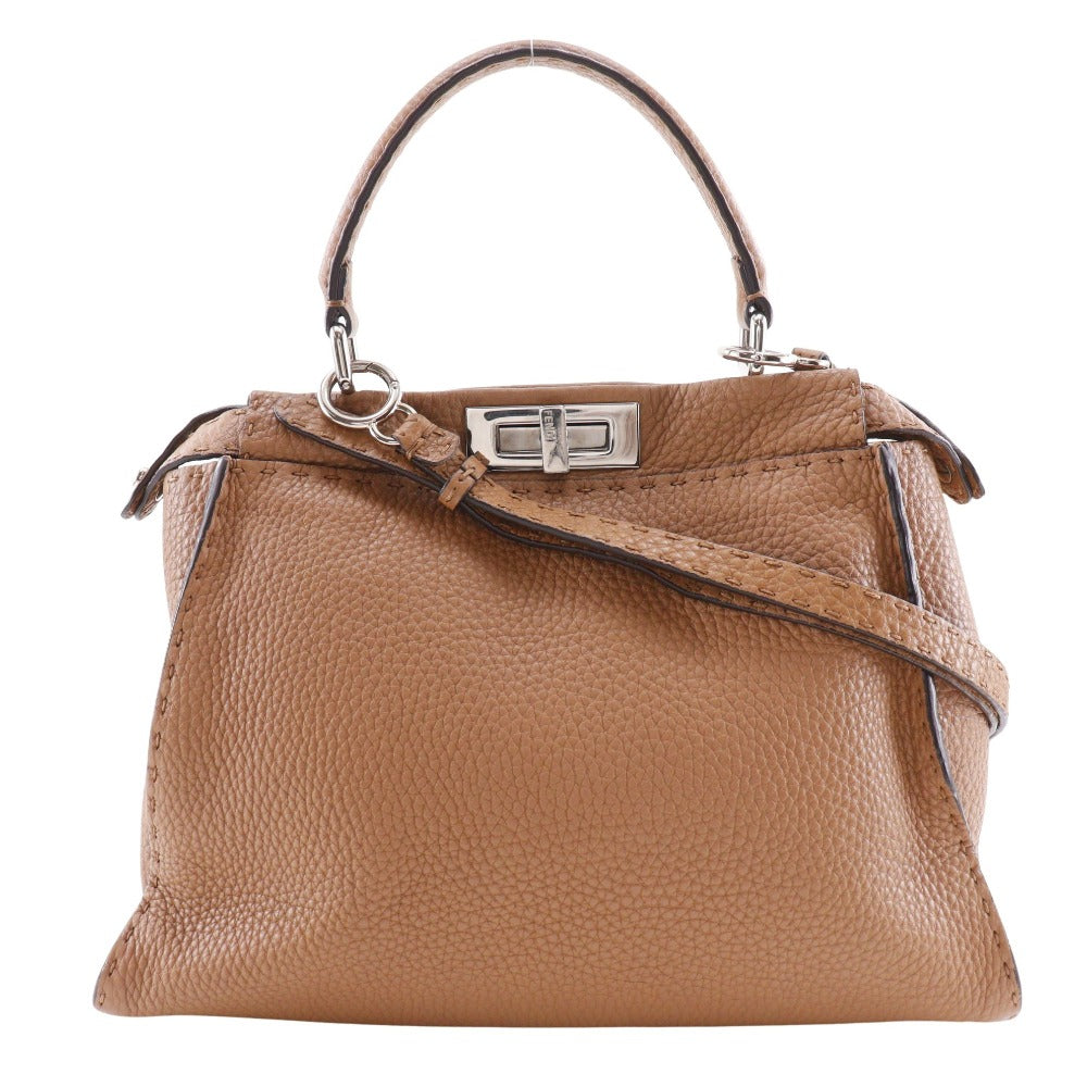 FENDI Handbag 8BN226 leather Brown 2WAYShoulder Celeria Peek-a-boo regular Women Used