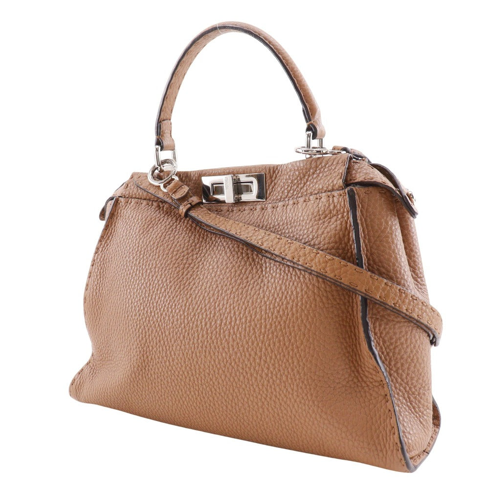 FENDI Handbag 8BN226 leather Brown 2WAYShoulder Celeria Peek-a-boo regular Women Used