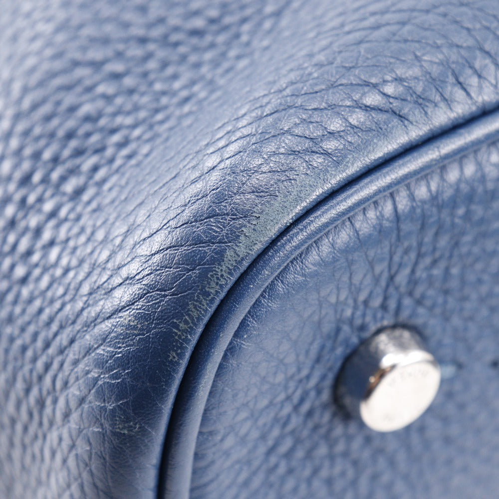 FENDI Shoulder Bag 8BT218 Calfskin Blue 2WAY Selleria Anna Small Bucket