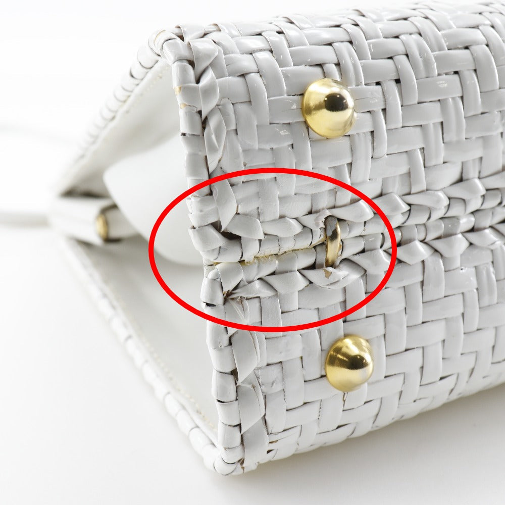 FENDI Handbag leather White Women Used