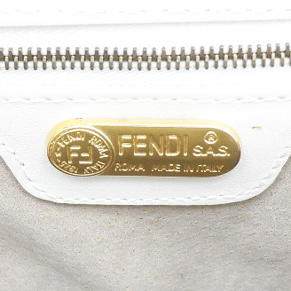 FENDI Handbag leather White Women Used