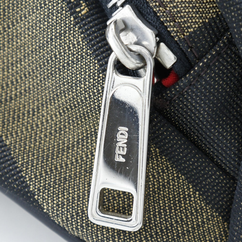 FENDI Waist bag 7VA446 Nylon canvas Brown Sling bag Pecan Stripe unisex(Unisex) Used