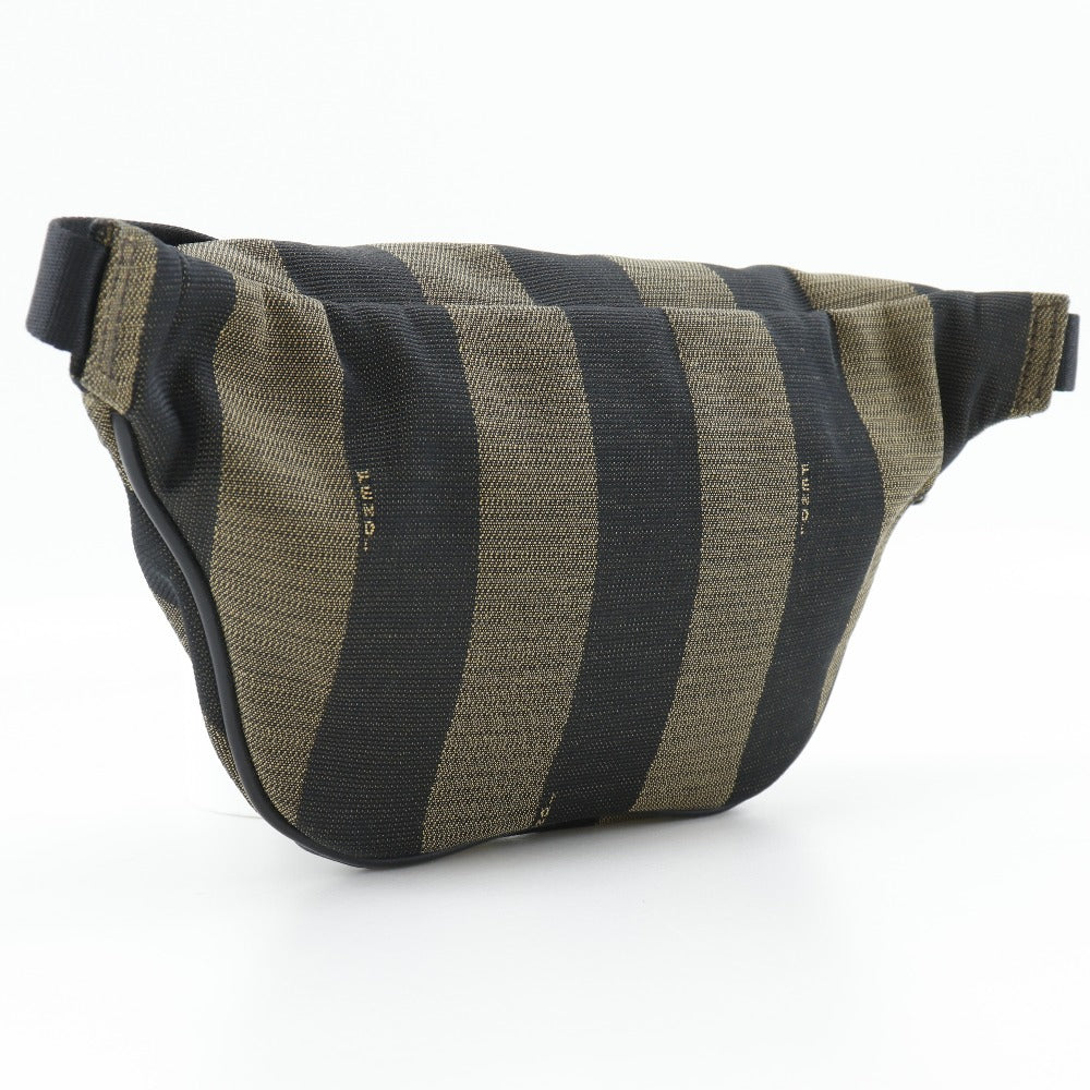 FENDI Waist bag 7VA446 Nylon canvas Brown Sling bag Pecan Stripe unisex(Unisex) Used