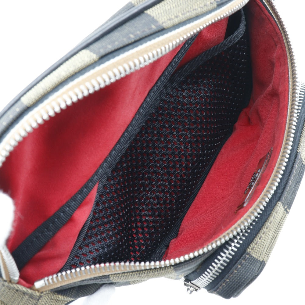 FENDI Waist bag 7VA446 Nylon canvas Brown Sling bag Pecan Stripe unisex(Unisex) Used