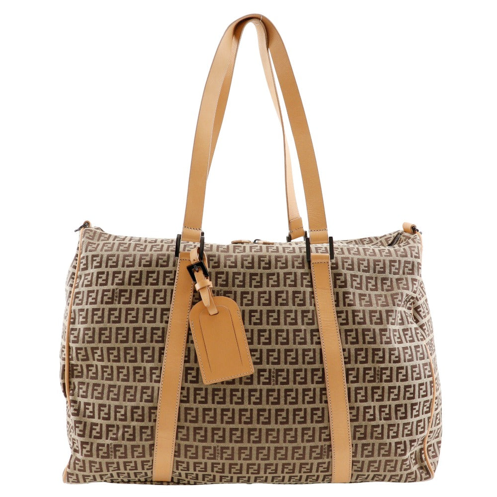 FENDI Boston Duffel bag 7VS014 Nylon canvas, leather Brown Zucchino Women Used