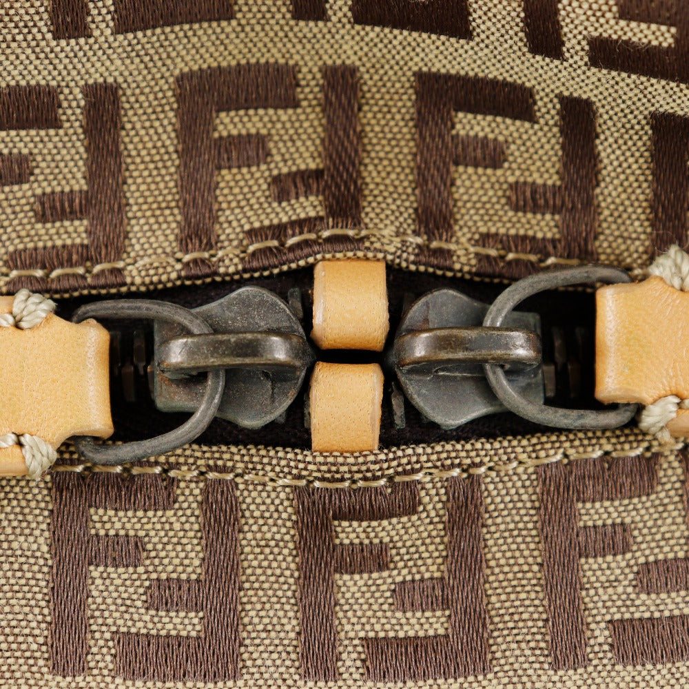 FENDI Boston Duffel bag 7VS014 Nylon canvas, leather Brown Zucchino Women Used