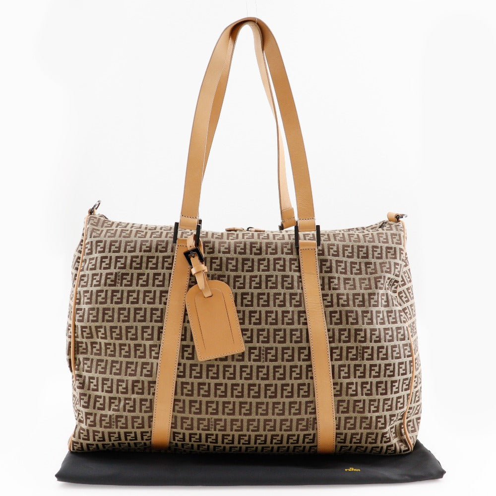 FENDI Boston Duffel bag 7VS014 Nylon canvas, leather Brown Zucchino Women Used