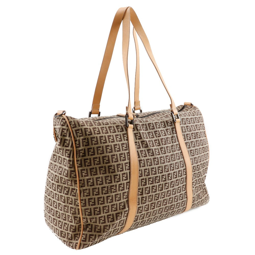 FENDI Boston Duffel bag 7VS014 Nylon canvas, leather Brown Zucchino Women Used