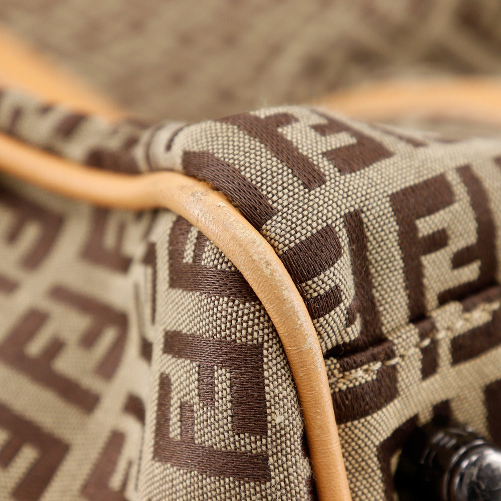 FENDI Boston Duffel bag 7VS014 Nylon canvas, leather Brown Zucchino Women Used