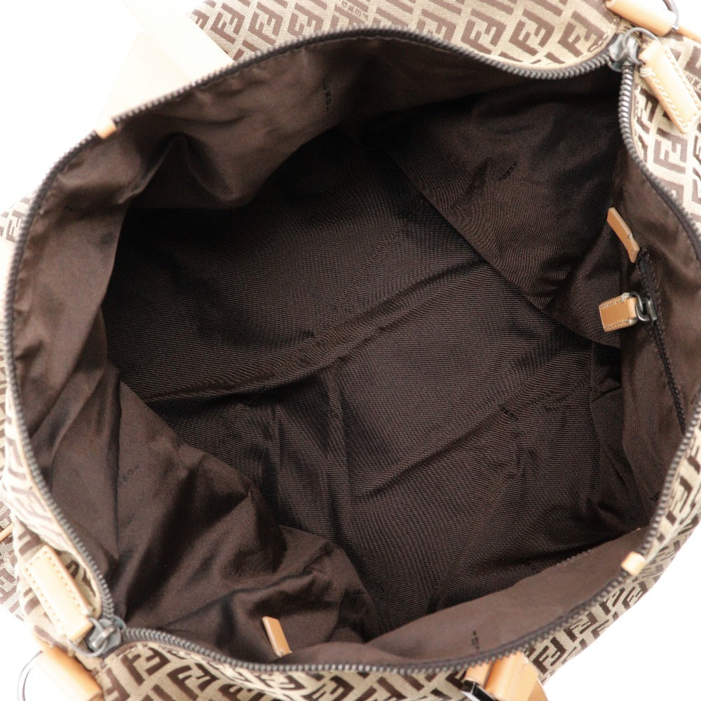 FENDI Boston Duffel bag 7VS014 Nylon canvas, leather Brown Zucchino Women Used