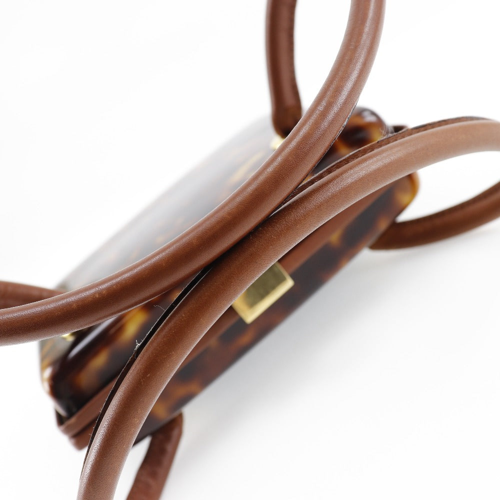 FENDI Handbag Plastic, Leather Brown Party bag FF Women Used