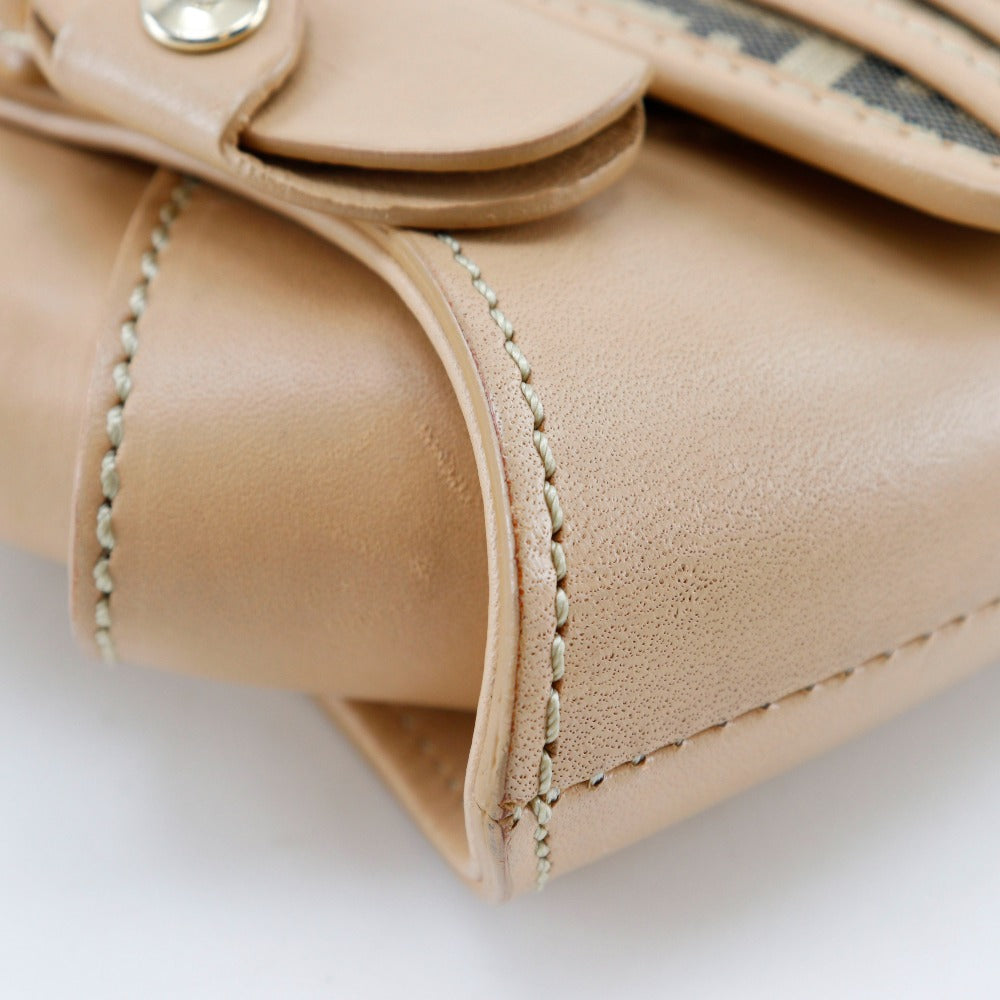 FENDI Shoulder Bag 8BR422 canvas beige one belt Zucchino Women Used