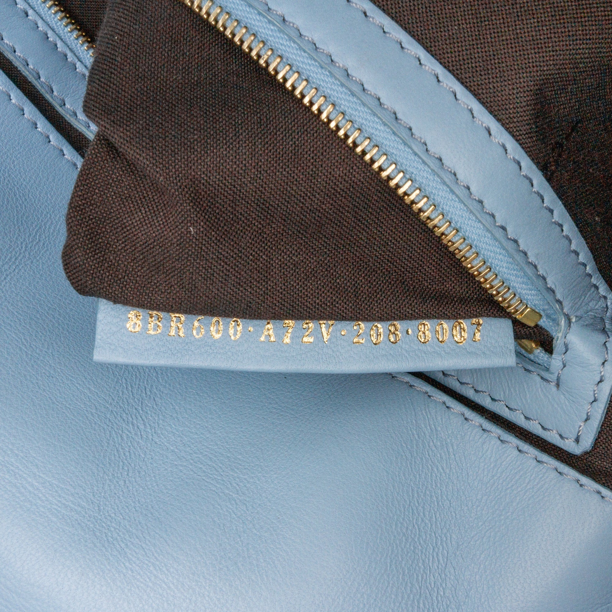 Blue Fendi Zucca Embossed Leather Baguette Satchel
