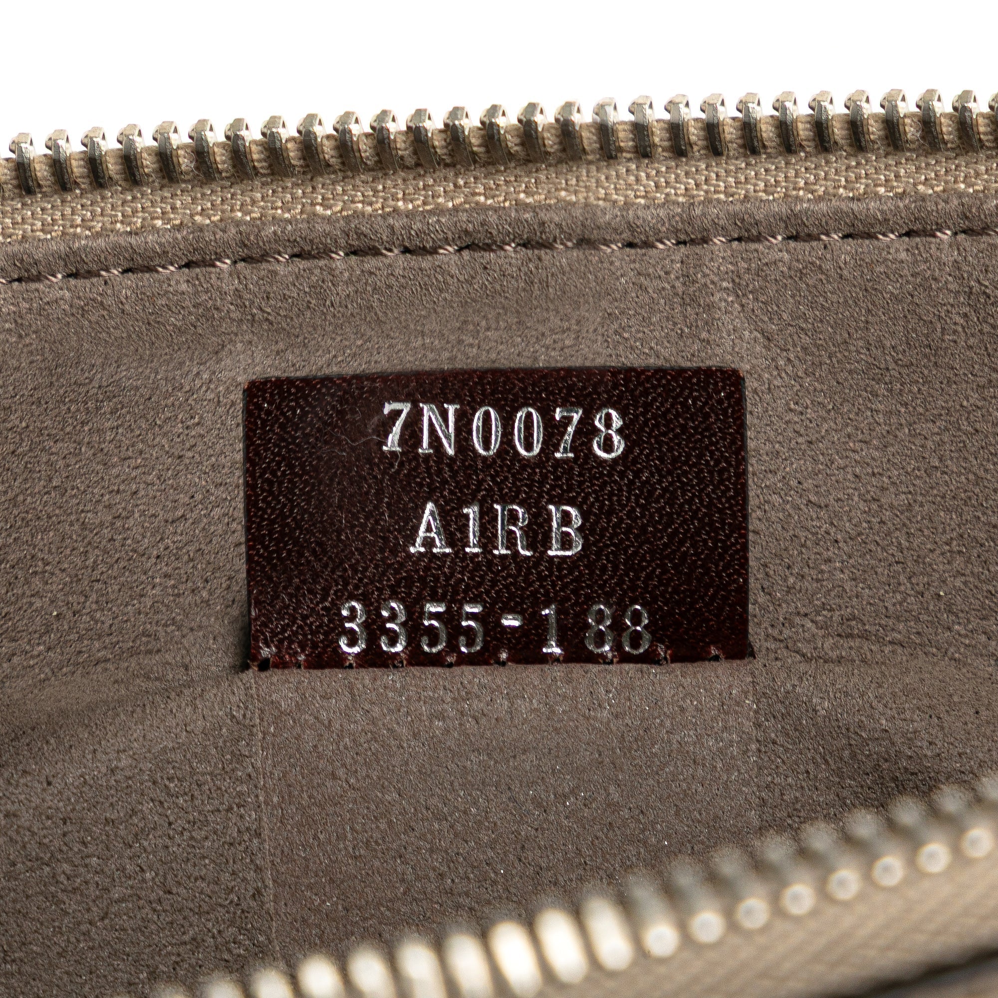 Brown Fendi Sue Tilley Leather Banana Zip Clutch