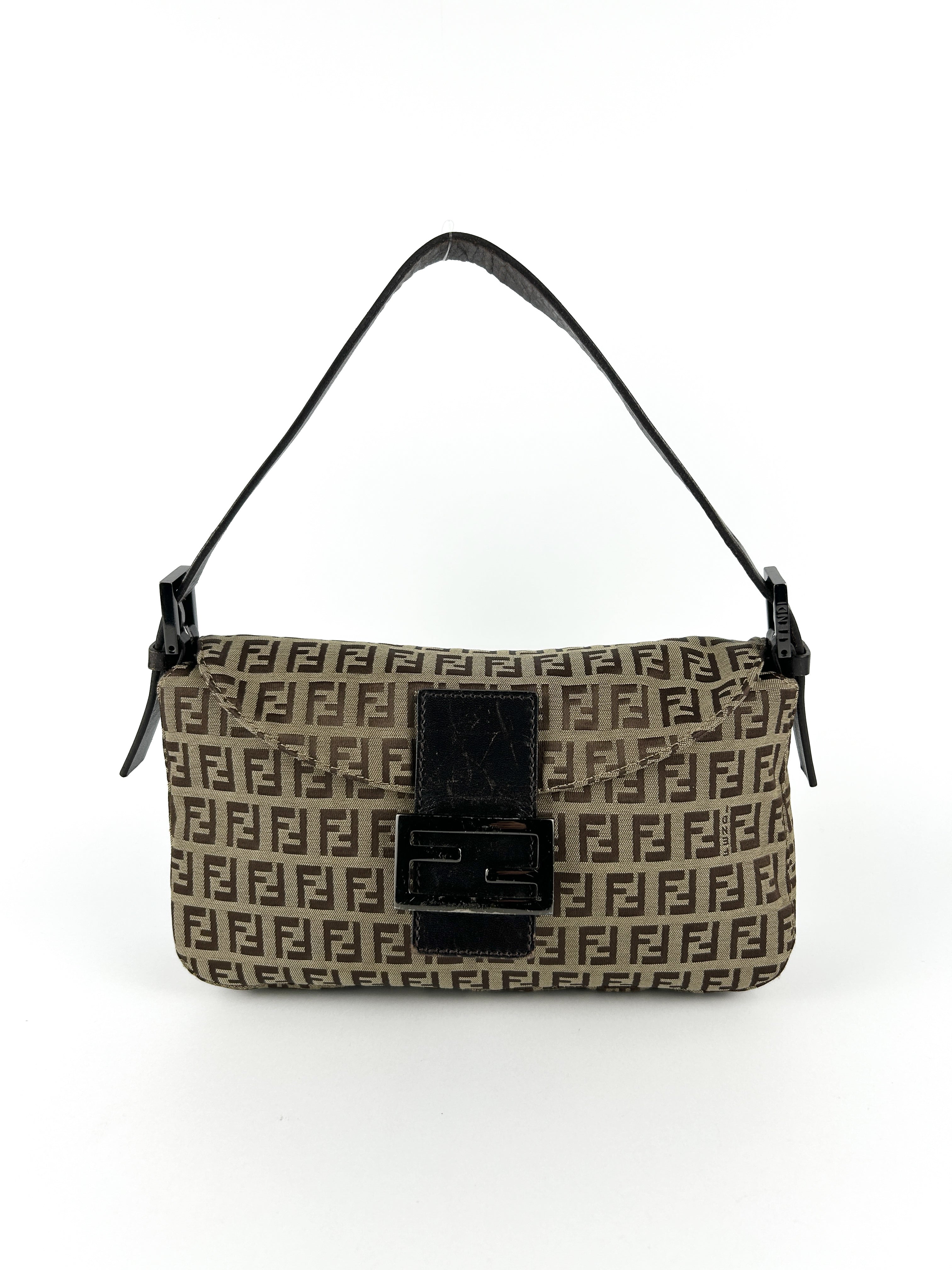 Vintage Fendi Zucca Baguette Shoulder Bag