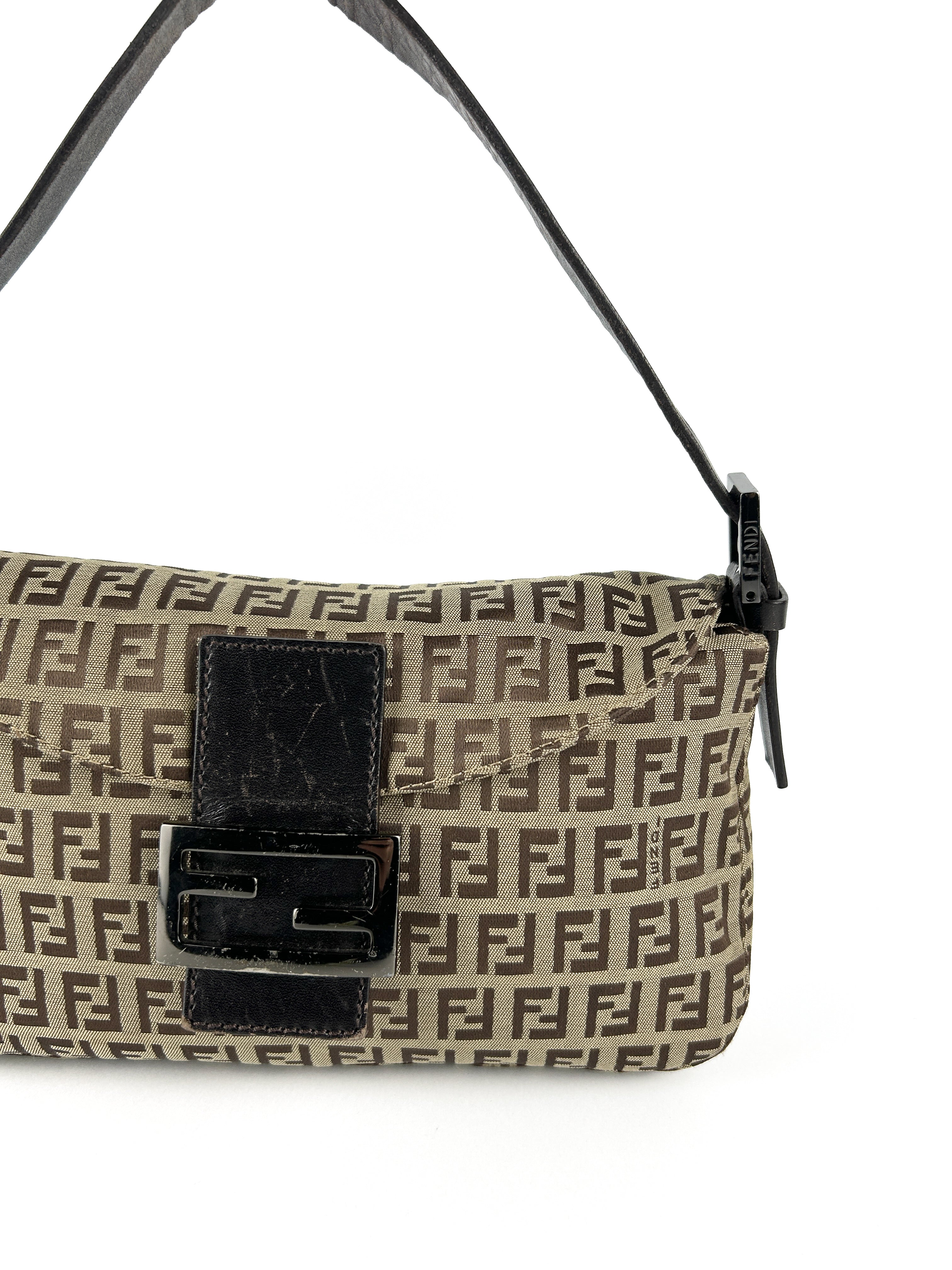 Vintage Fendi Zucca Baguette Shoulder Bag