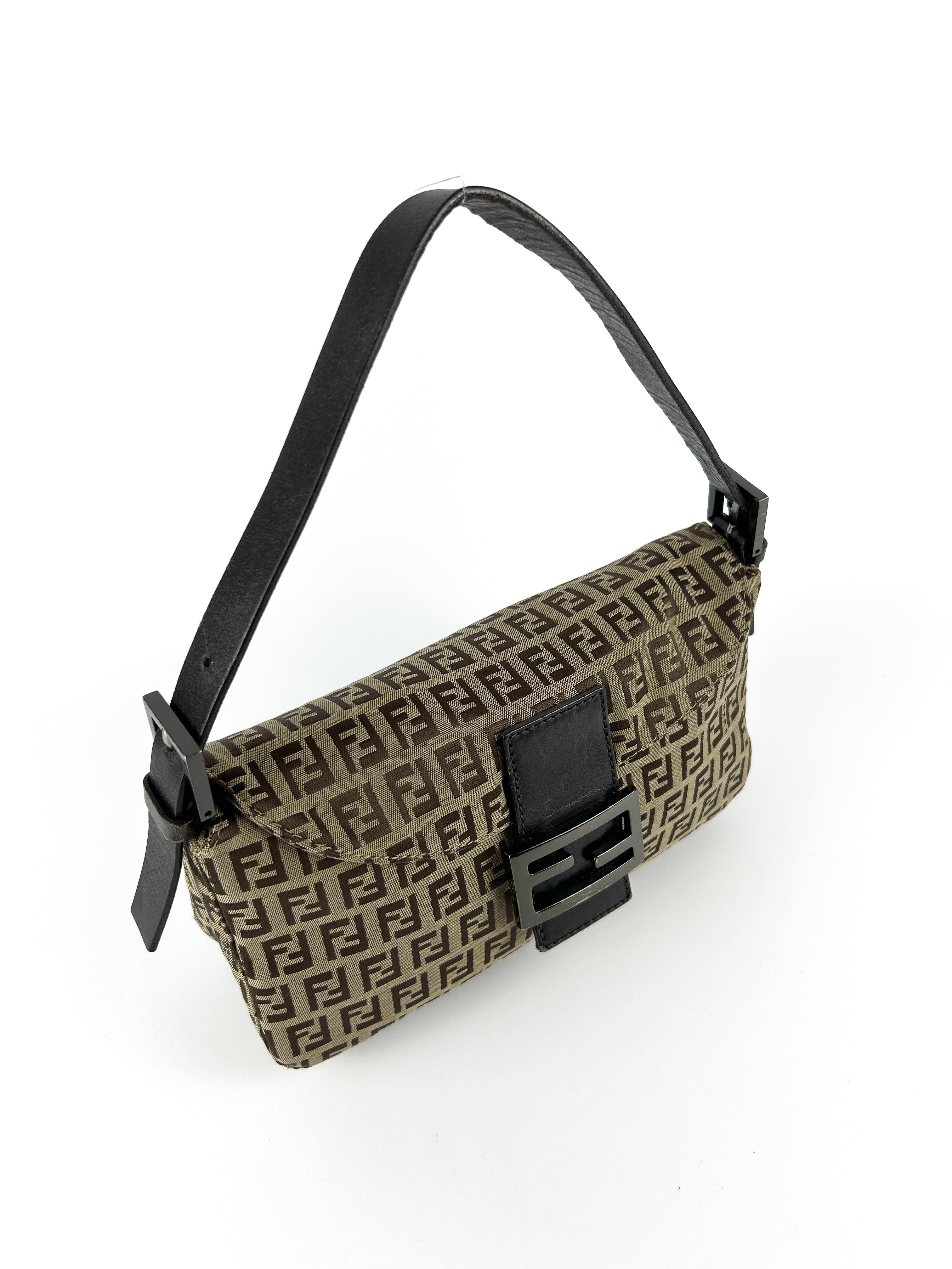 Vintage Fendi Zucca Baguette Shoulder Bag
