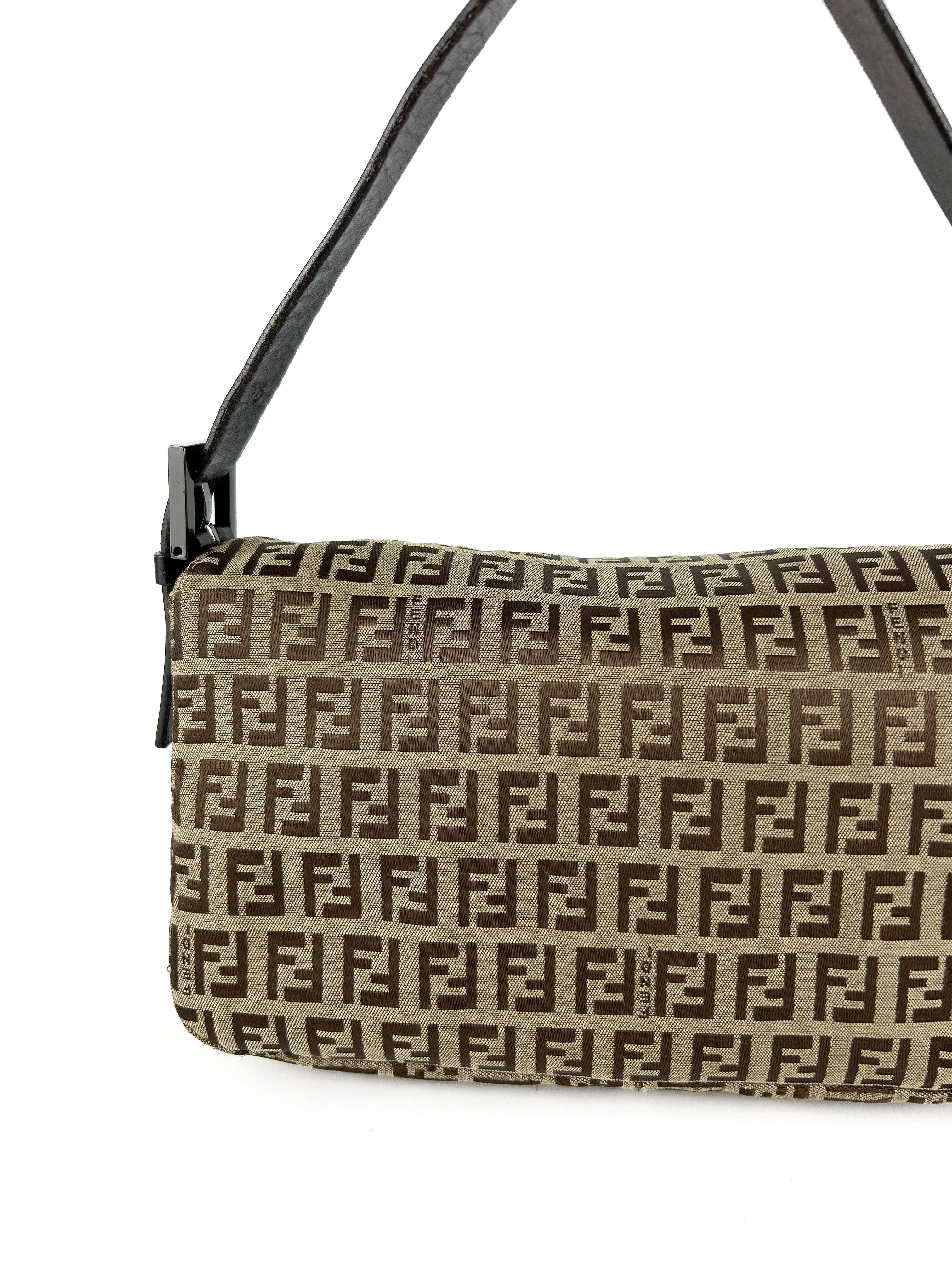 Vintage Fendi Zucca Baguette Shoulder Bag