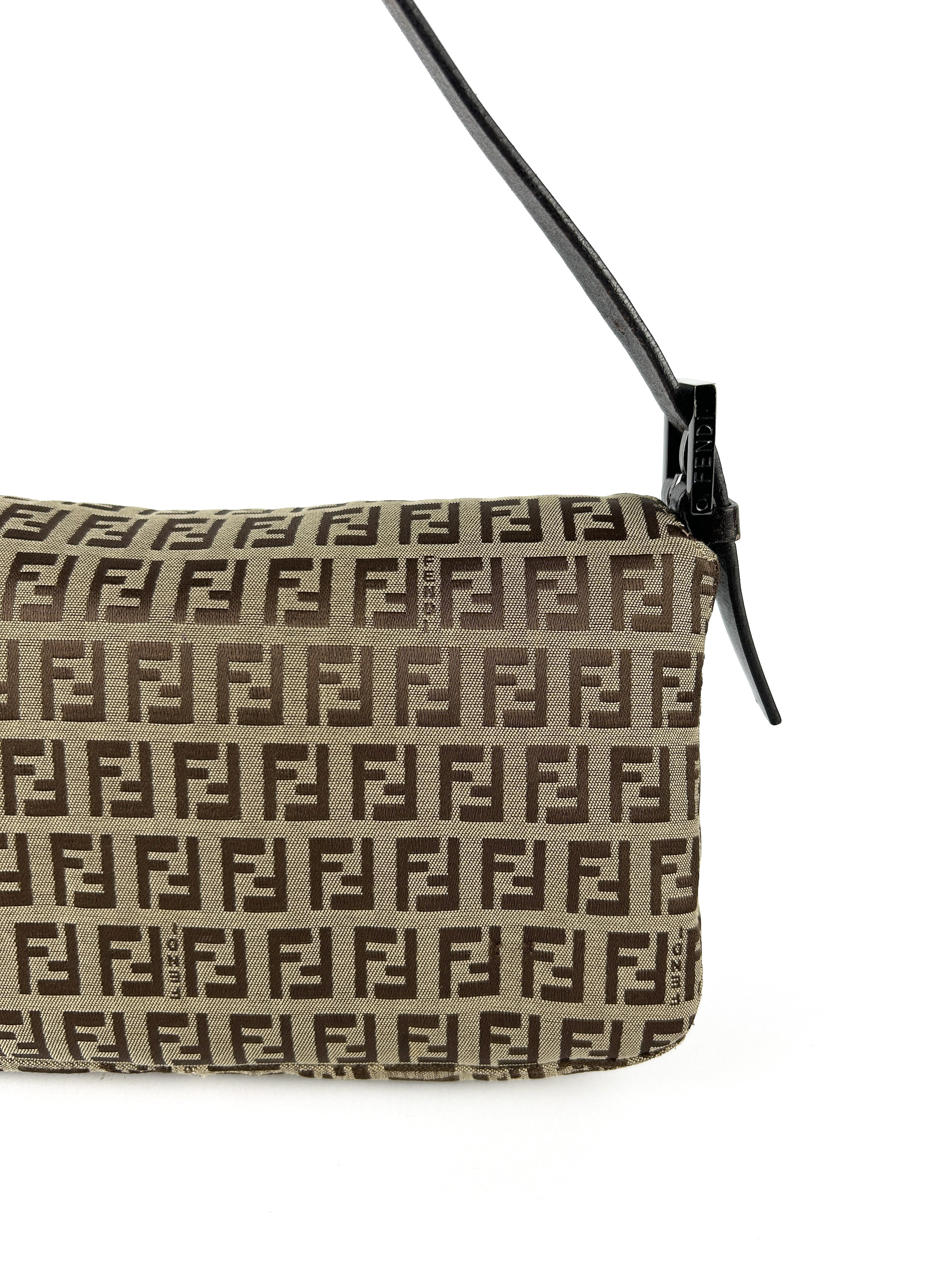 Vintage Fendi Zucca Baguette Shoulder Bag