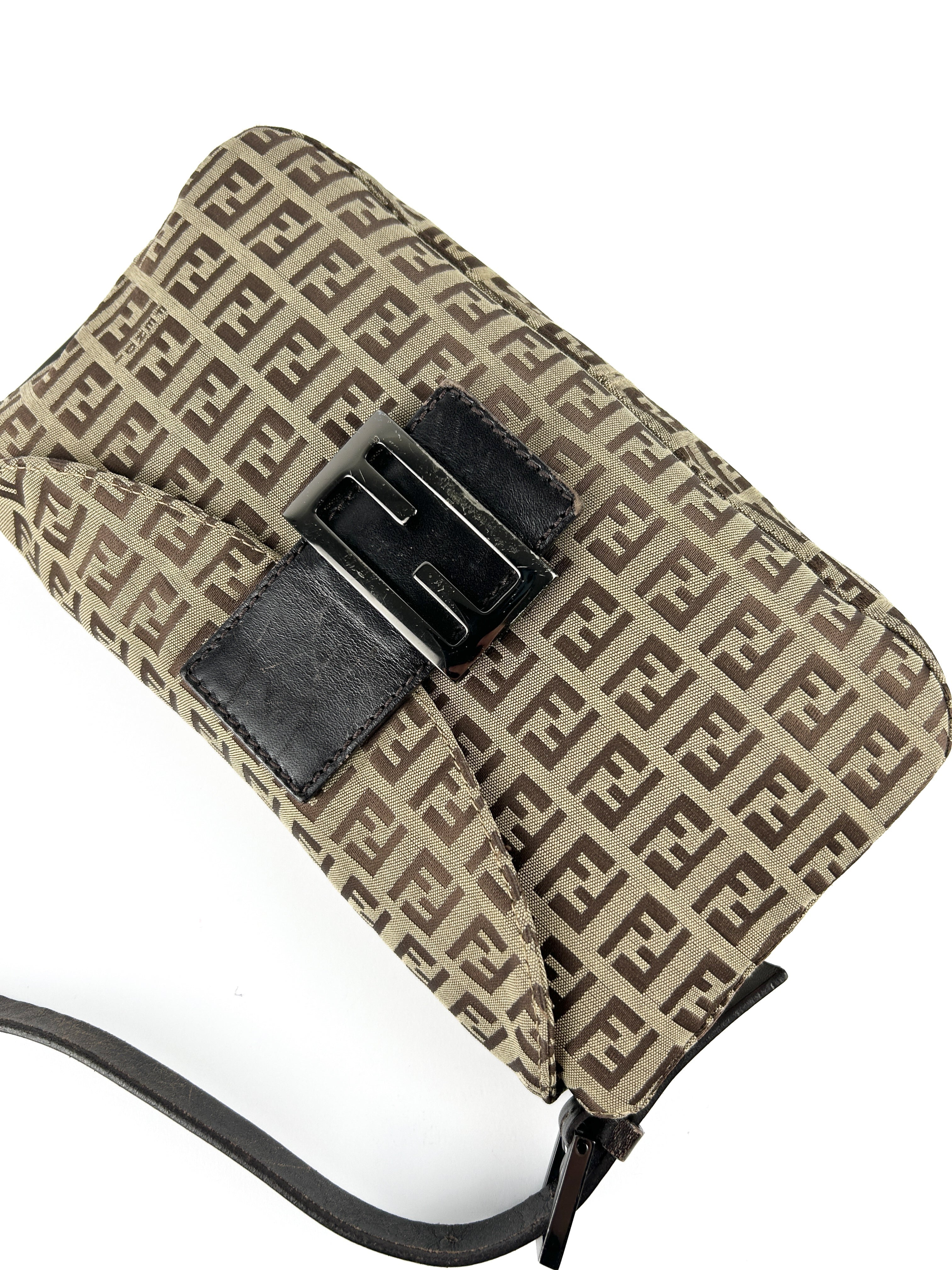 Vintage Fendi Zucca Baguette Shoulder Bag