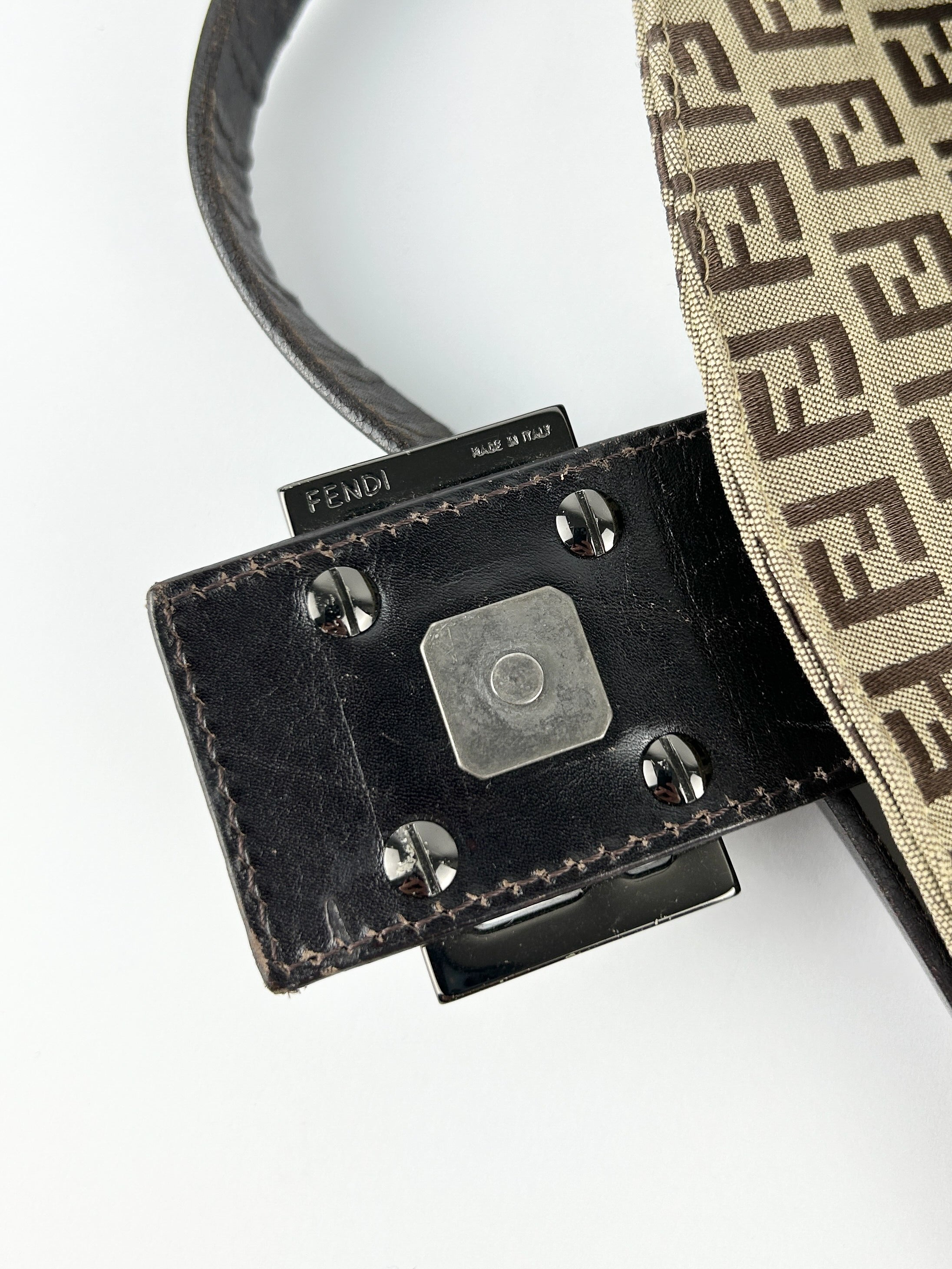 Vintage Fendi Zucca Baguette Shoulder Bag