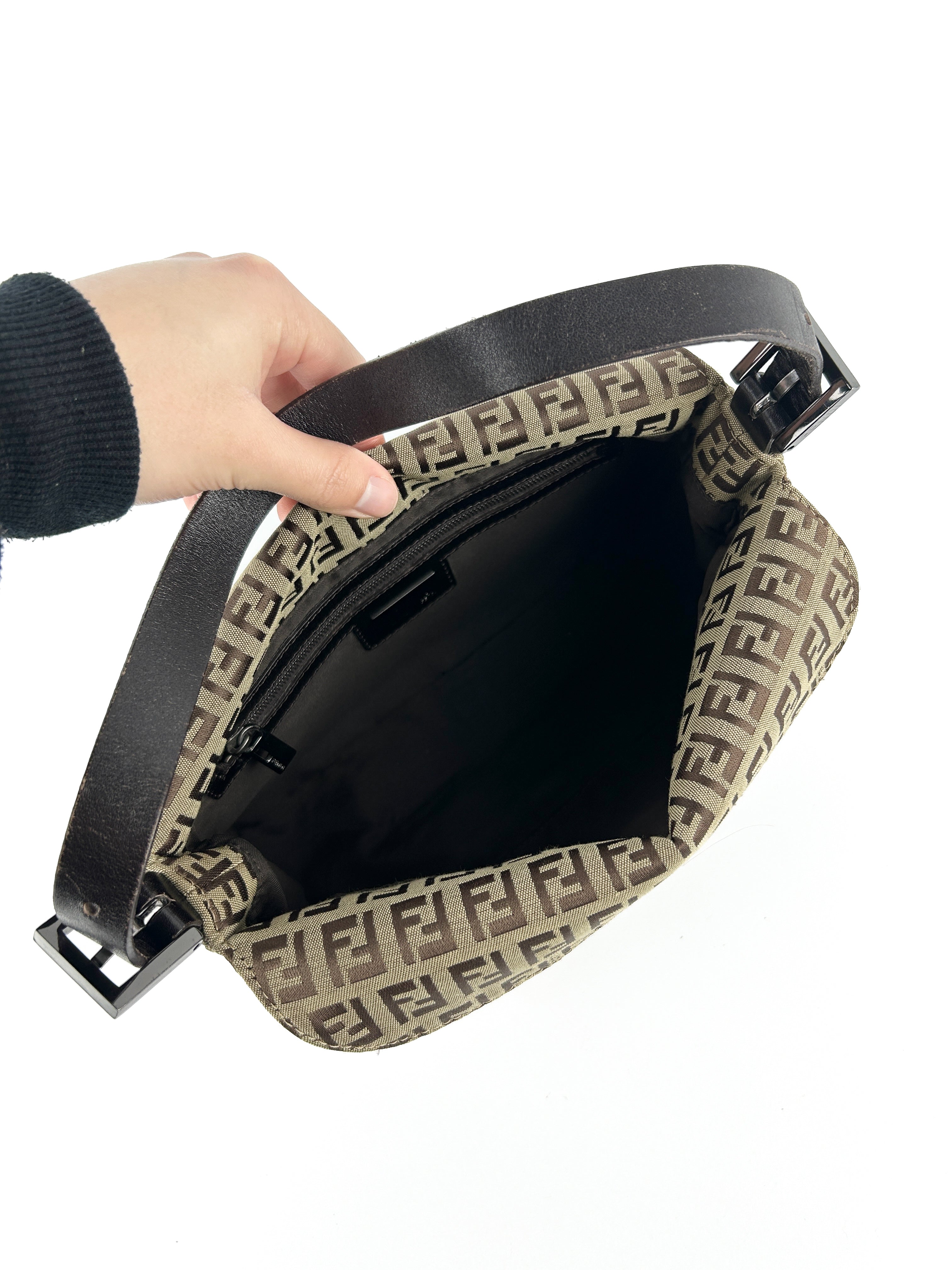 Vintage Fendi Zucca Baguette Shoulder Bag