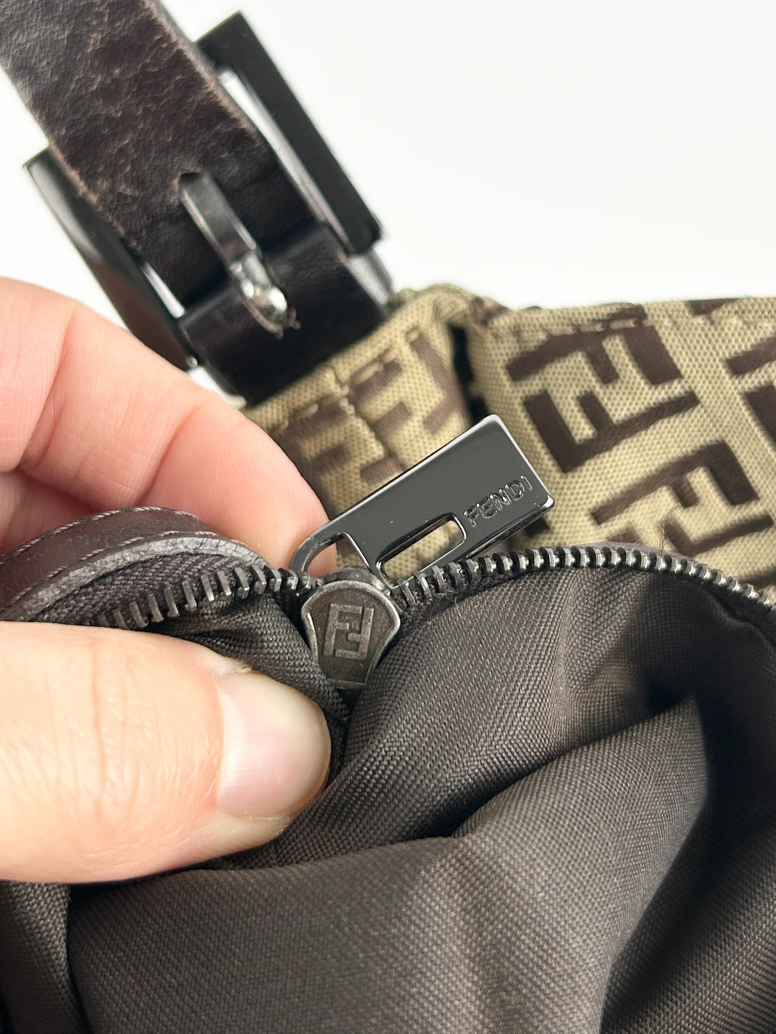 Vintage Fendi Zucca Baguette Shoulder Bag