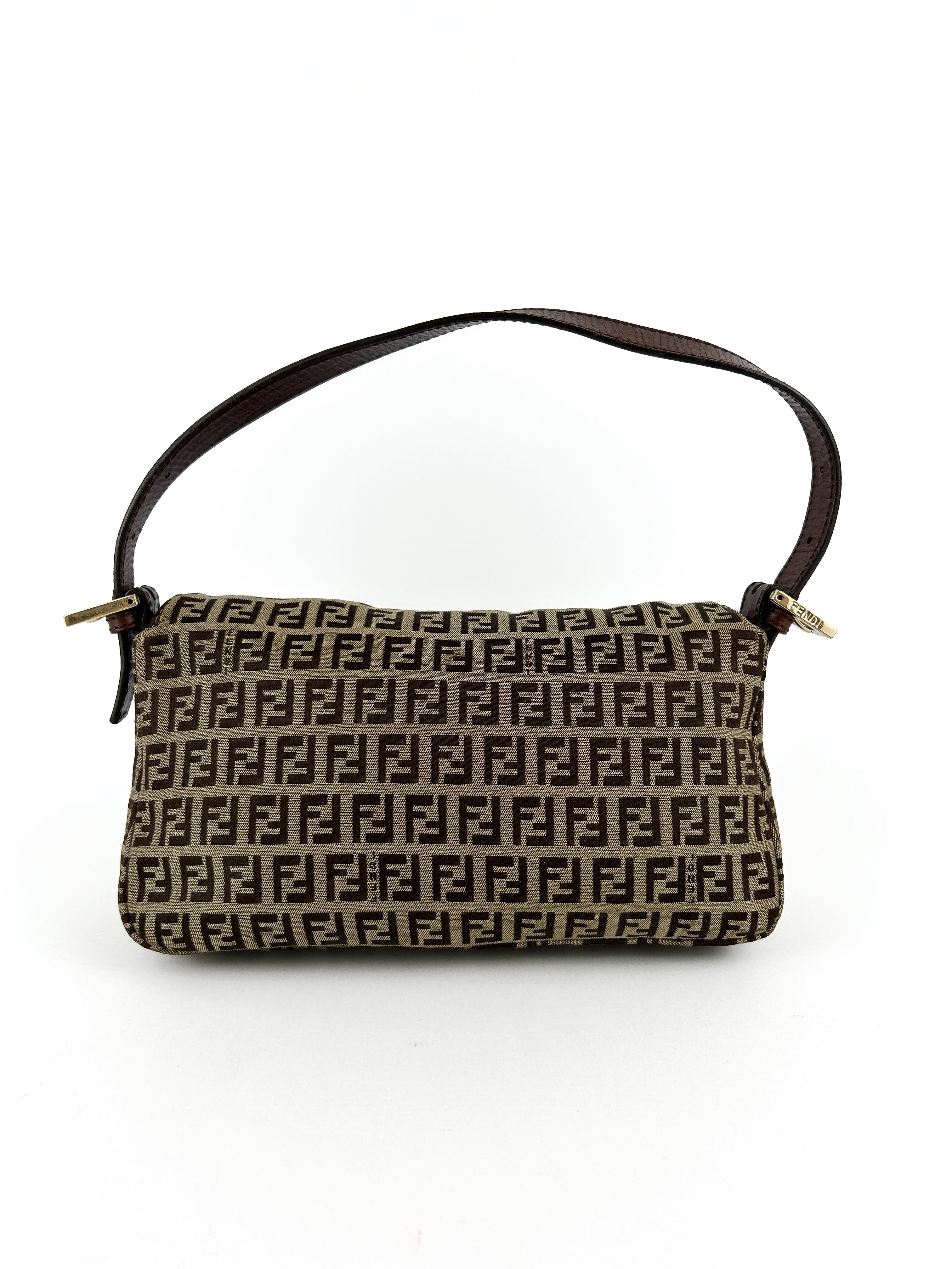 Vintage Fendi Zucca Baguette Shoulder Bag