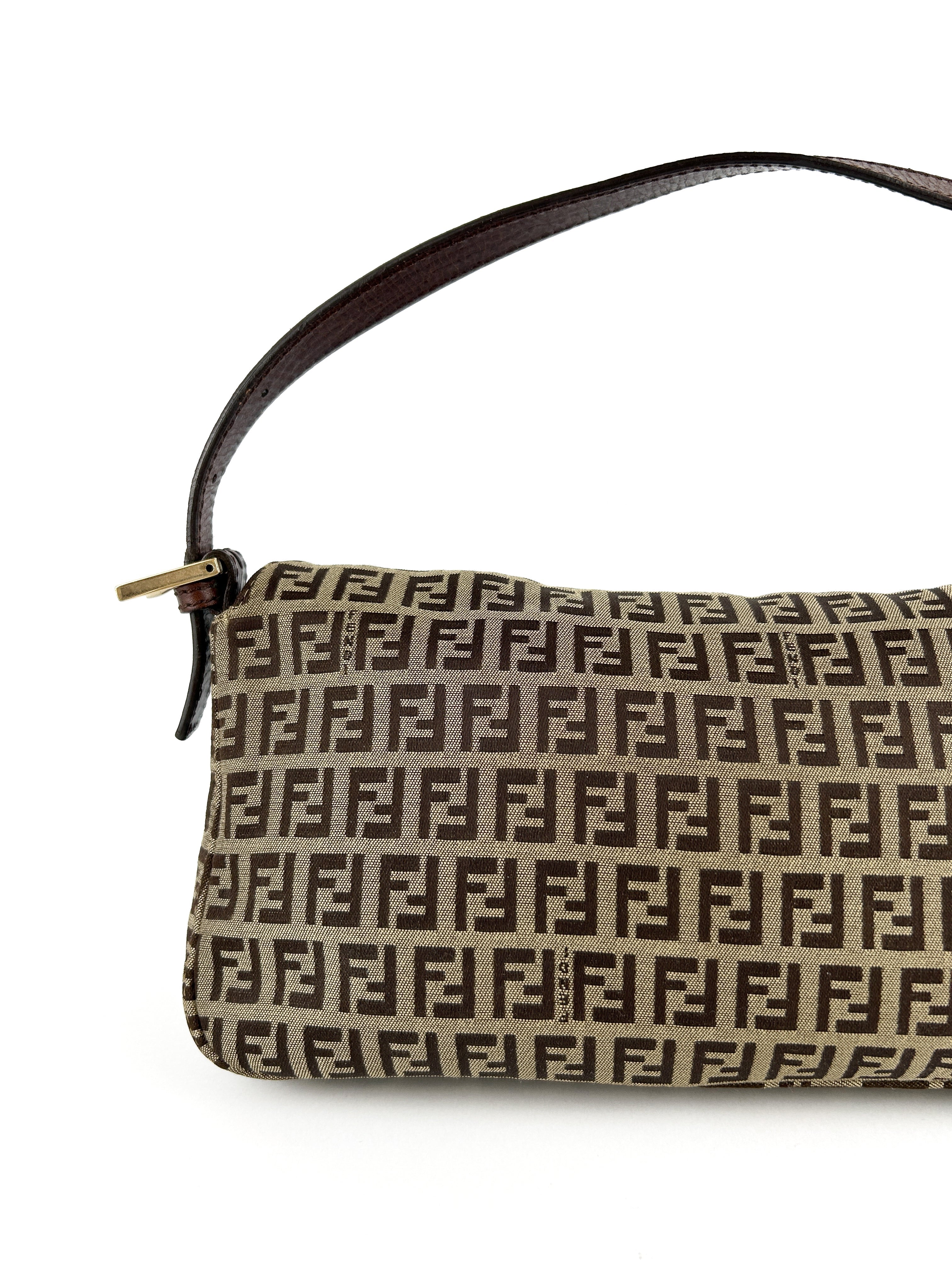 Vintage Fendi Zucca Baguette Shoulder Bag