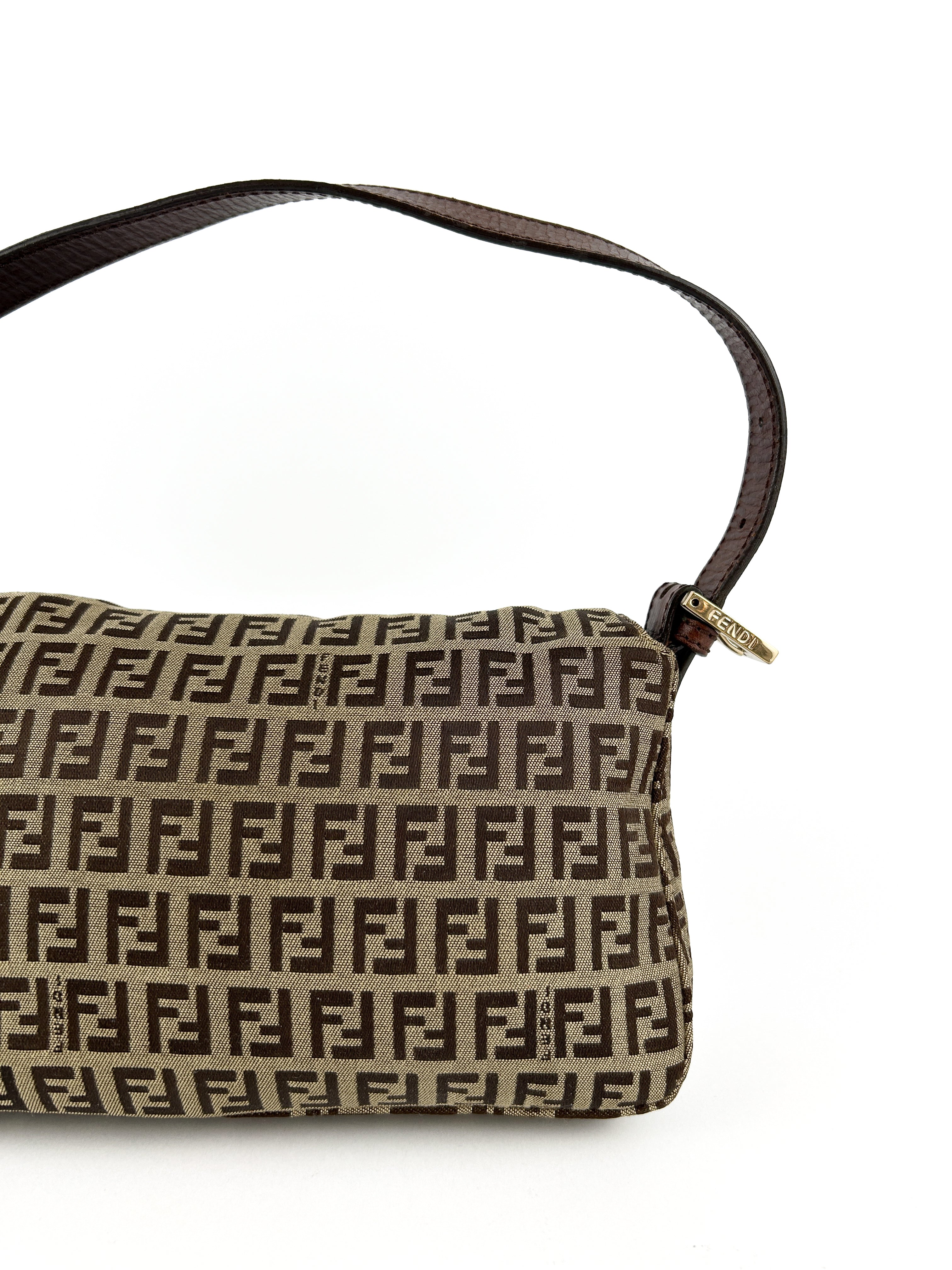Vintage Fendi Zucca Baguette Shoulder Bag