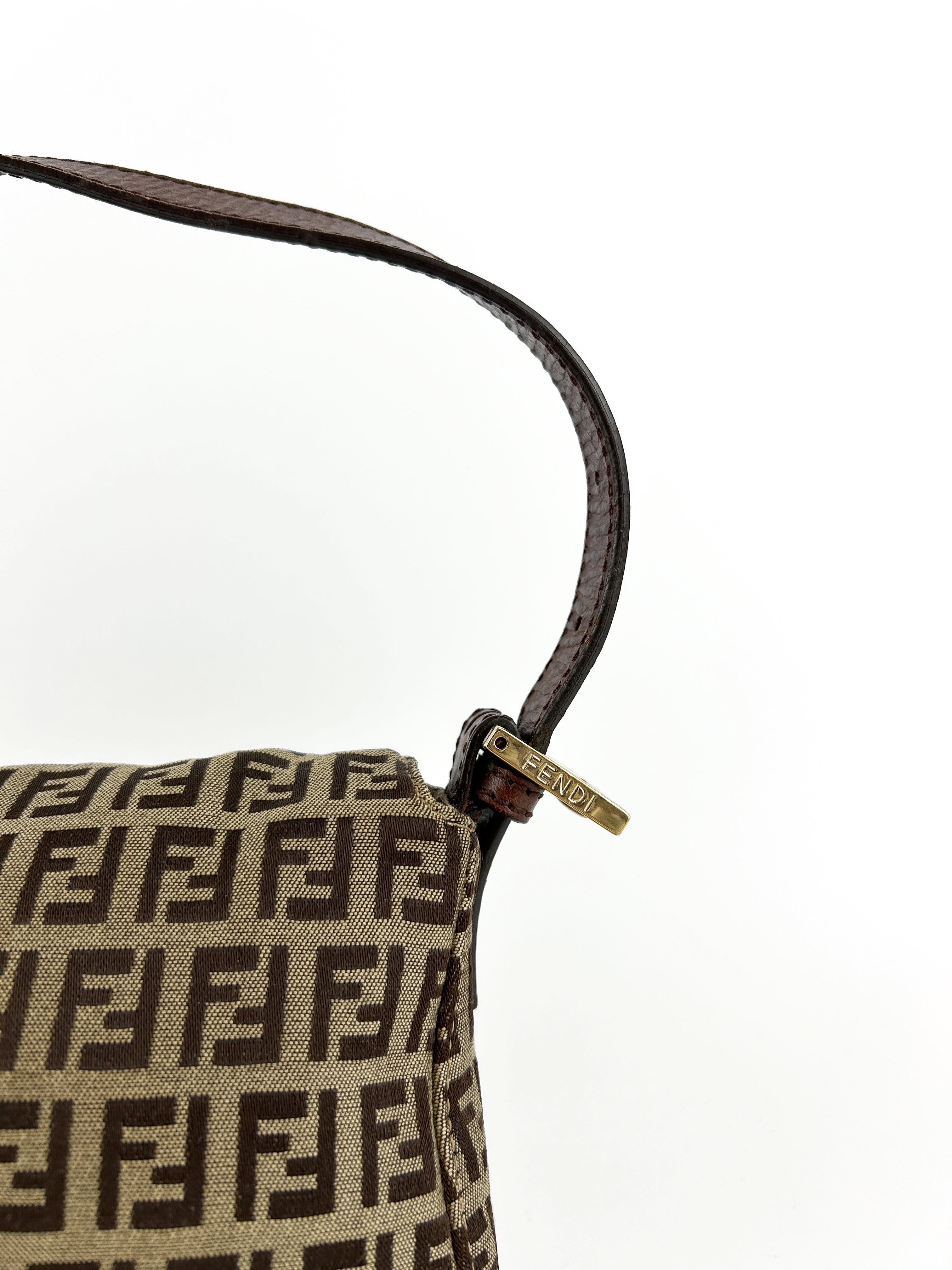 Vintage Fendi Zucca Baguette Shoulder Bag