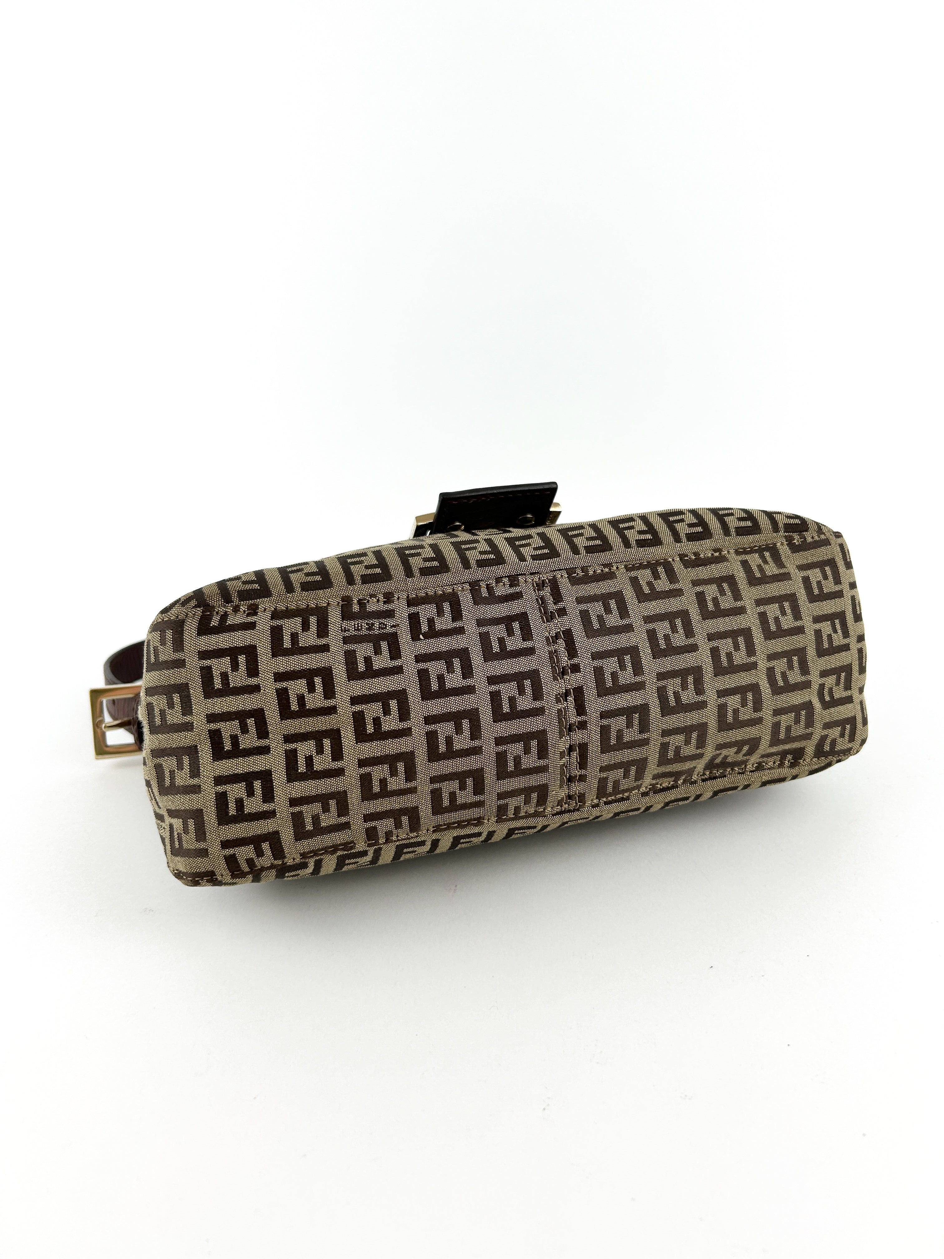 Vintage Fendi Zucca Baguette Shoulder Bag