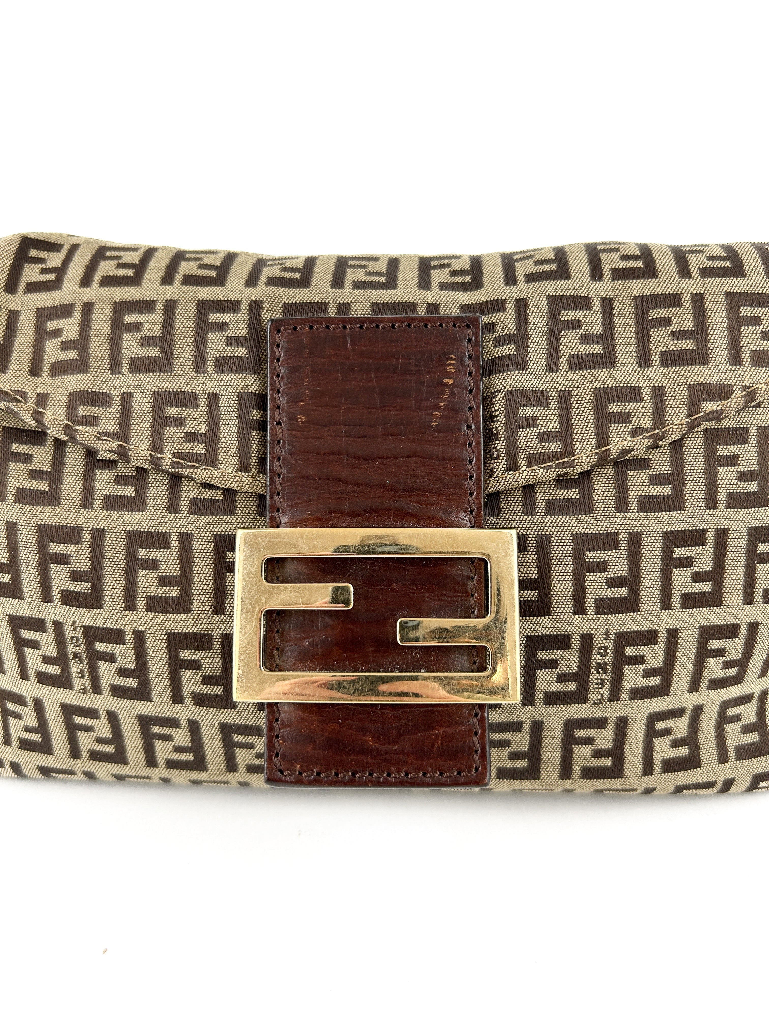 Vintage Fendi Zucca Baguette Shoulder Bag