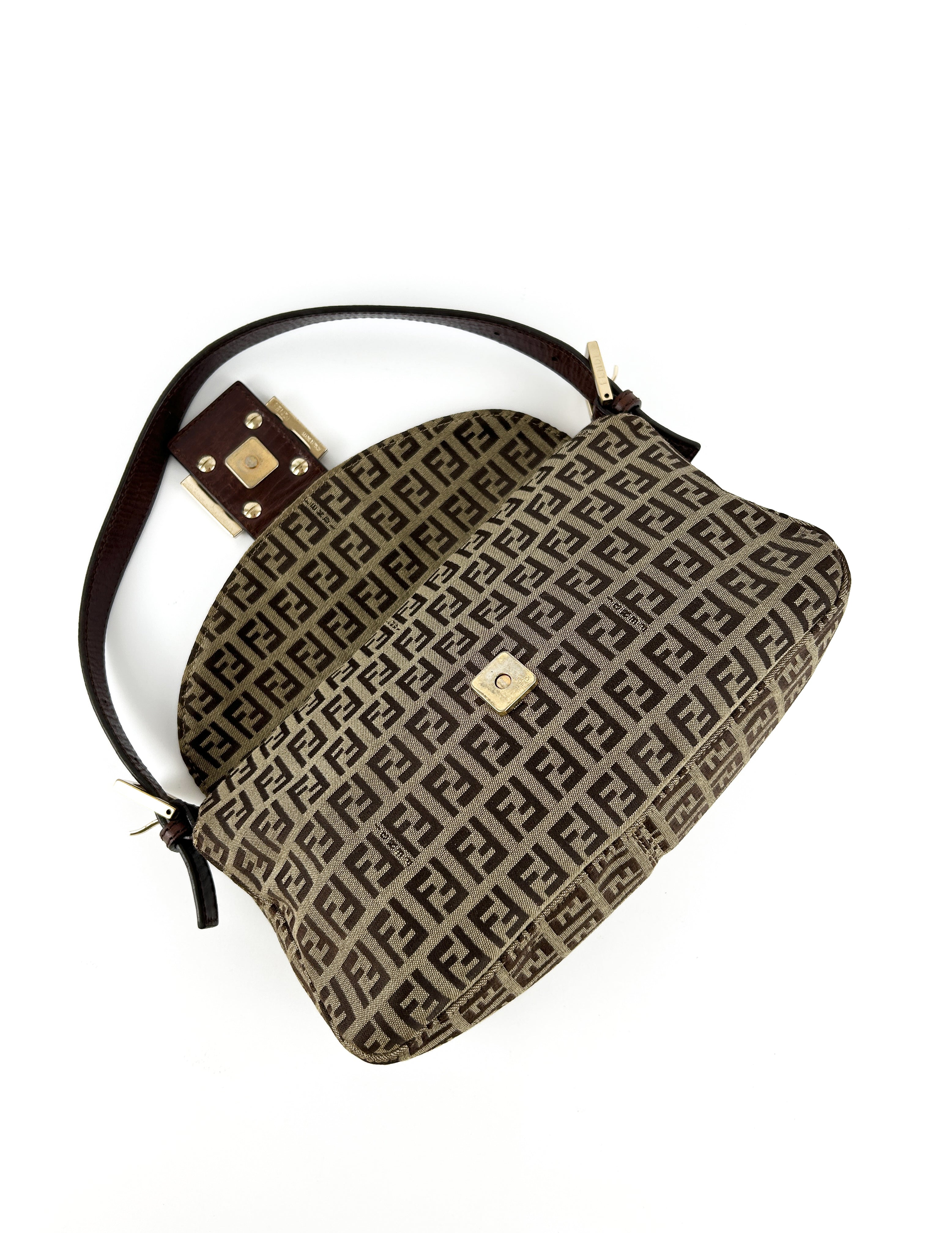 Vintage Fendi Zucca Baguette Shoulder Bag